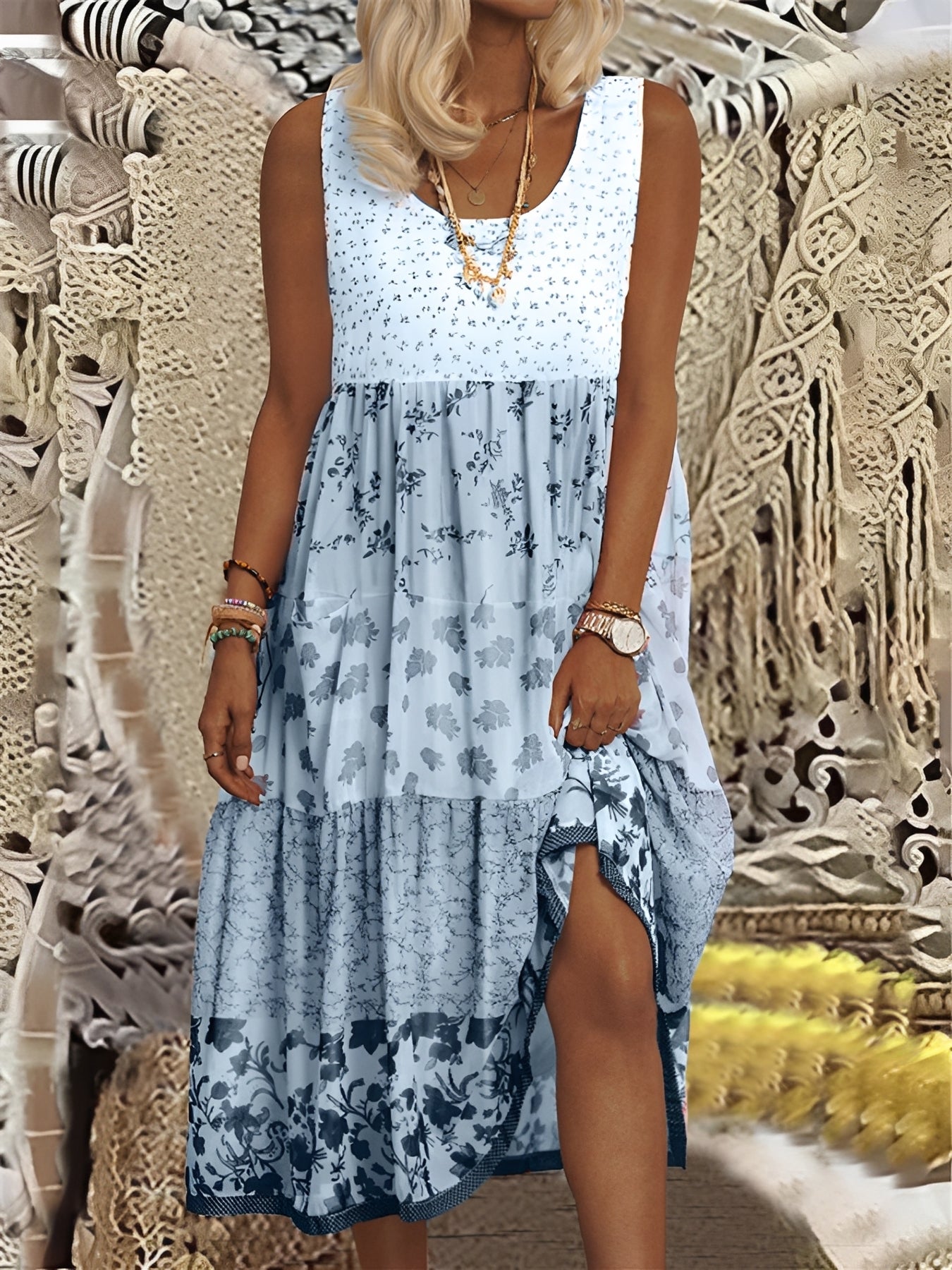 Nancy - Stylowa Boho Sukienka Midi