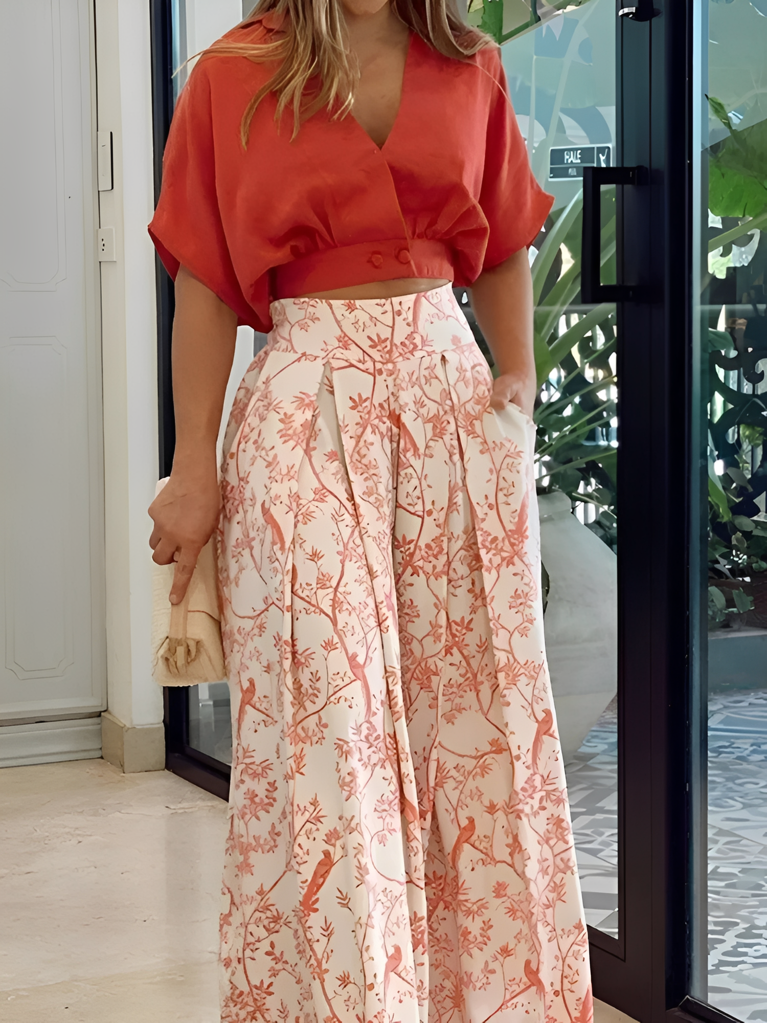 Hennie - Swobodny, luźno dopasowany zestaw z nadrukiem dla kobiet