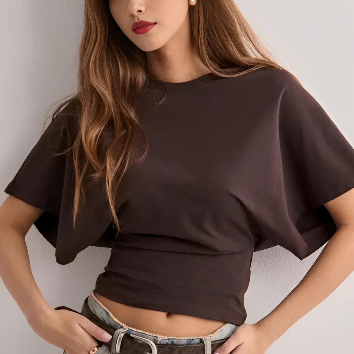 Maggy - Stylowy T-shirt z luźnymi rękawami