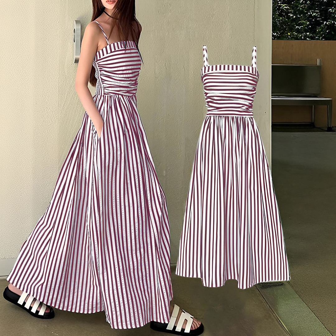 Cindy - Stylowa Maxi Sukienka w Paski