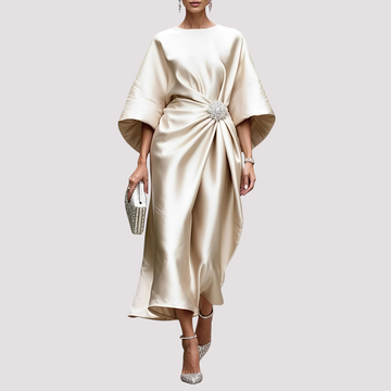 Kay - Elegancka Midi Sukienka Kopertowa