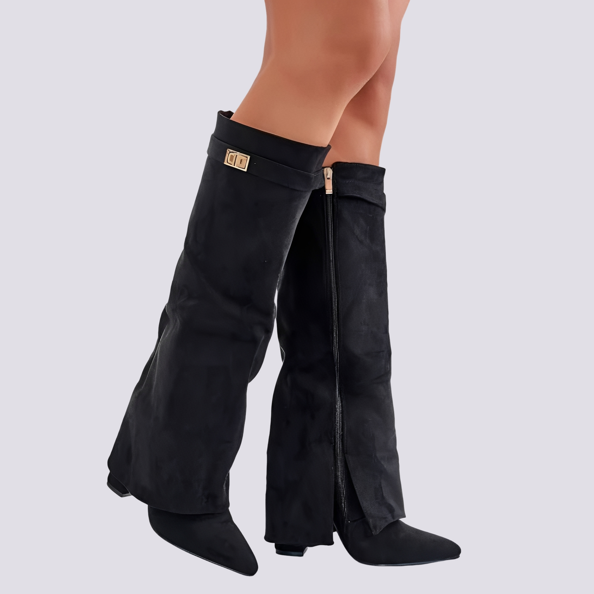 Blair - Stylowe wysokie buty z klapką