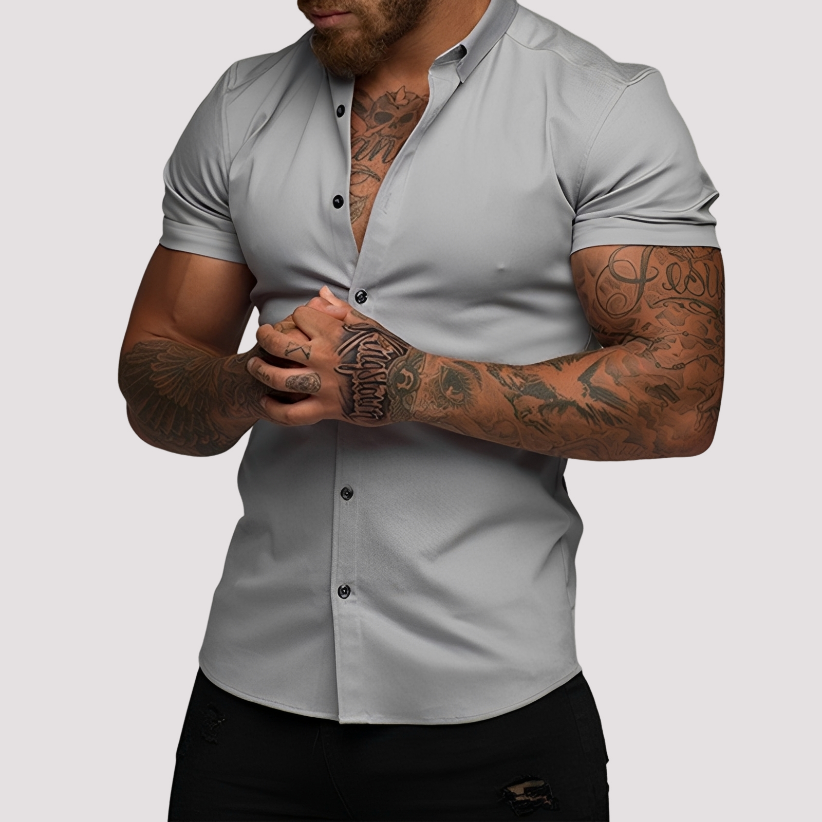 Oscar - Koszula z krótkim rękawem w kroju slim-fit dla mężczyzn