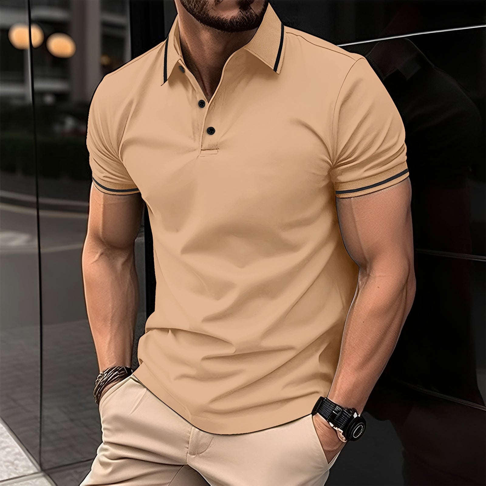 Frank - Stylowa koszulka polo z klapami