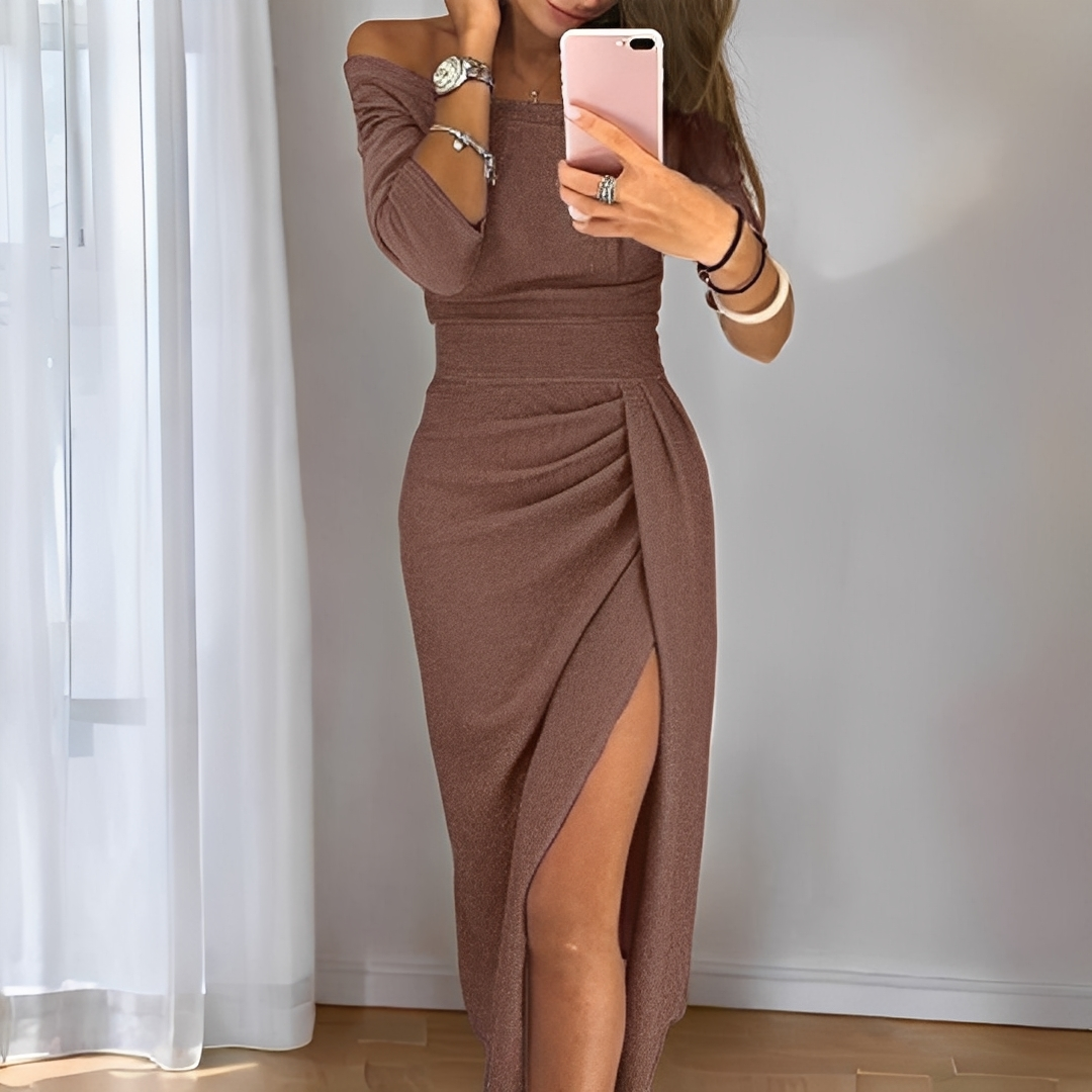 Babette - Elegancka sukienka z rozcięciem dla kobiet