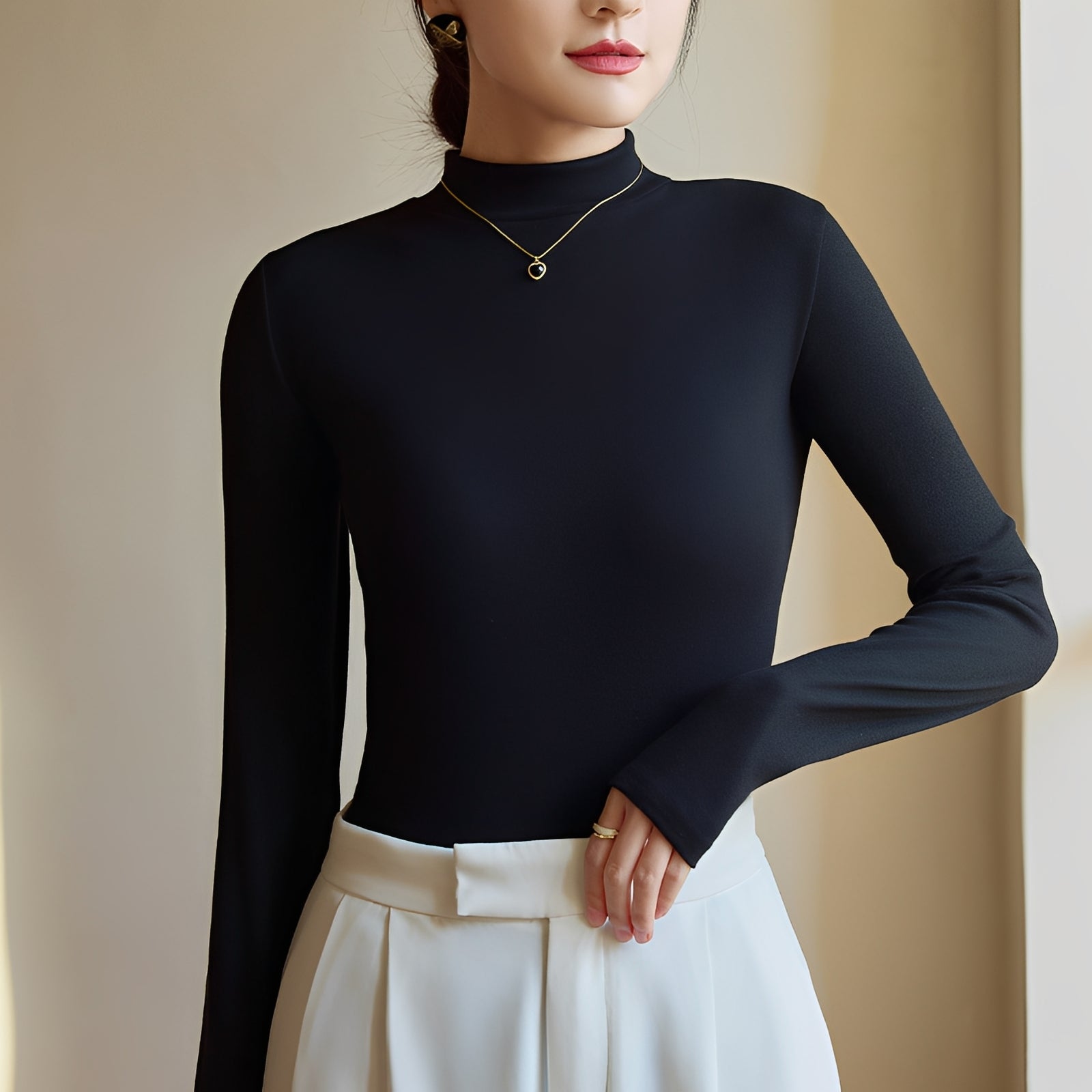 Antonette - Stylowy top z golfem