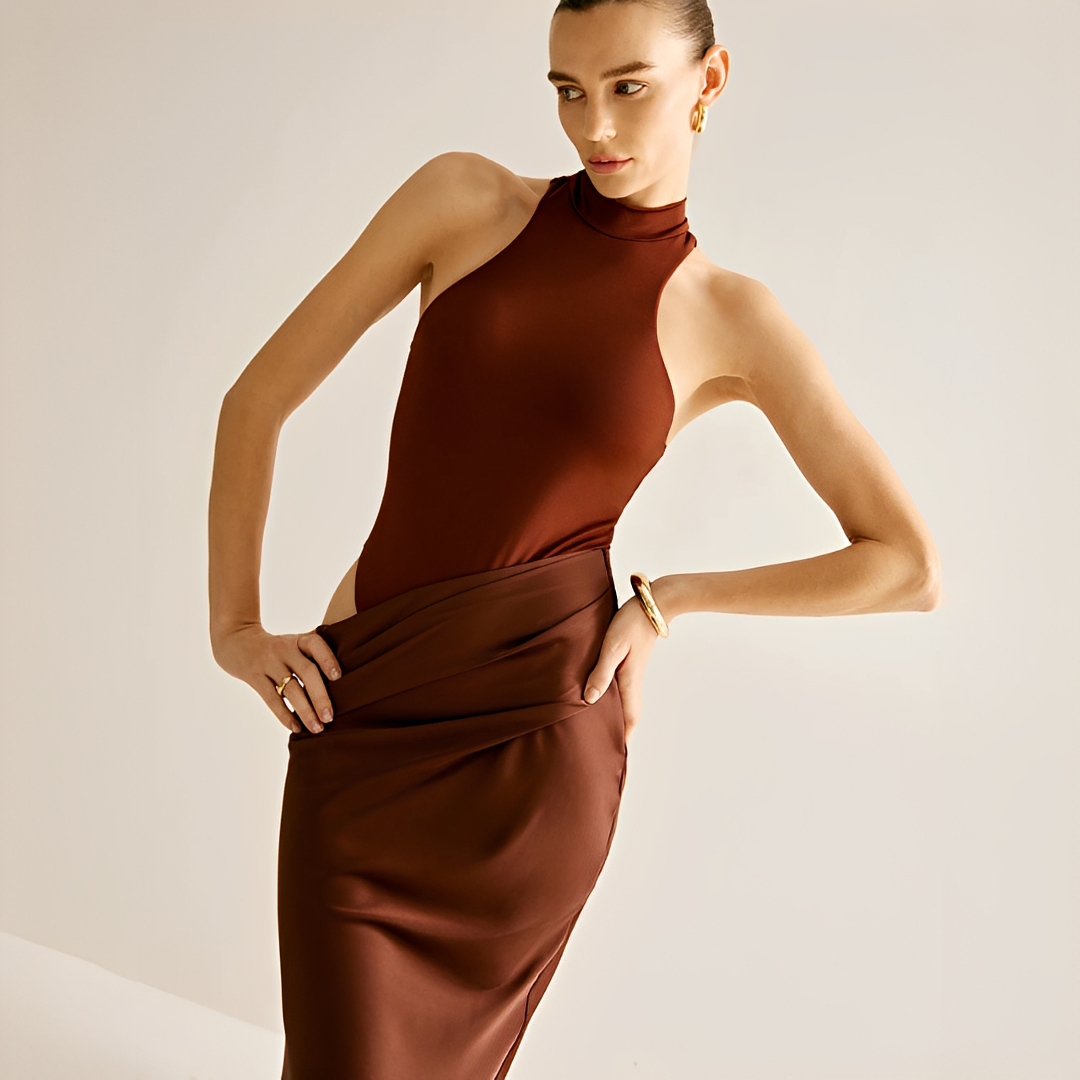 Shyanne - Stylowa Obcisła Sukienka Maxi