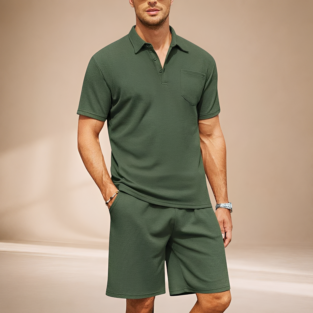 Barry - Swobodny Zestaw Waffle Polo
