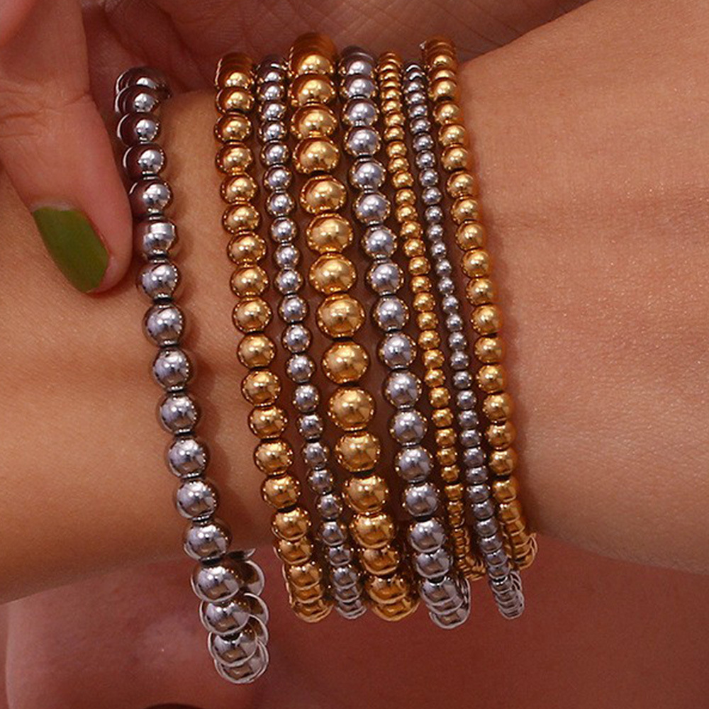 Crea - Pulsera mody apilowalna metaliczna złota (4mm)