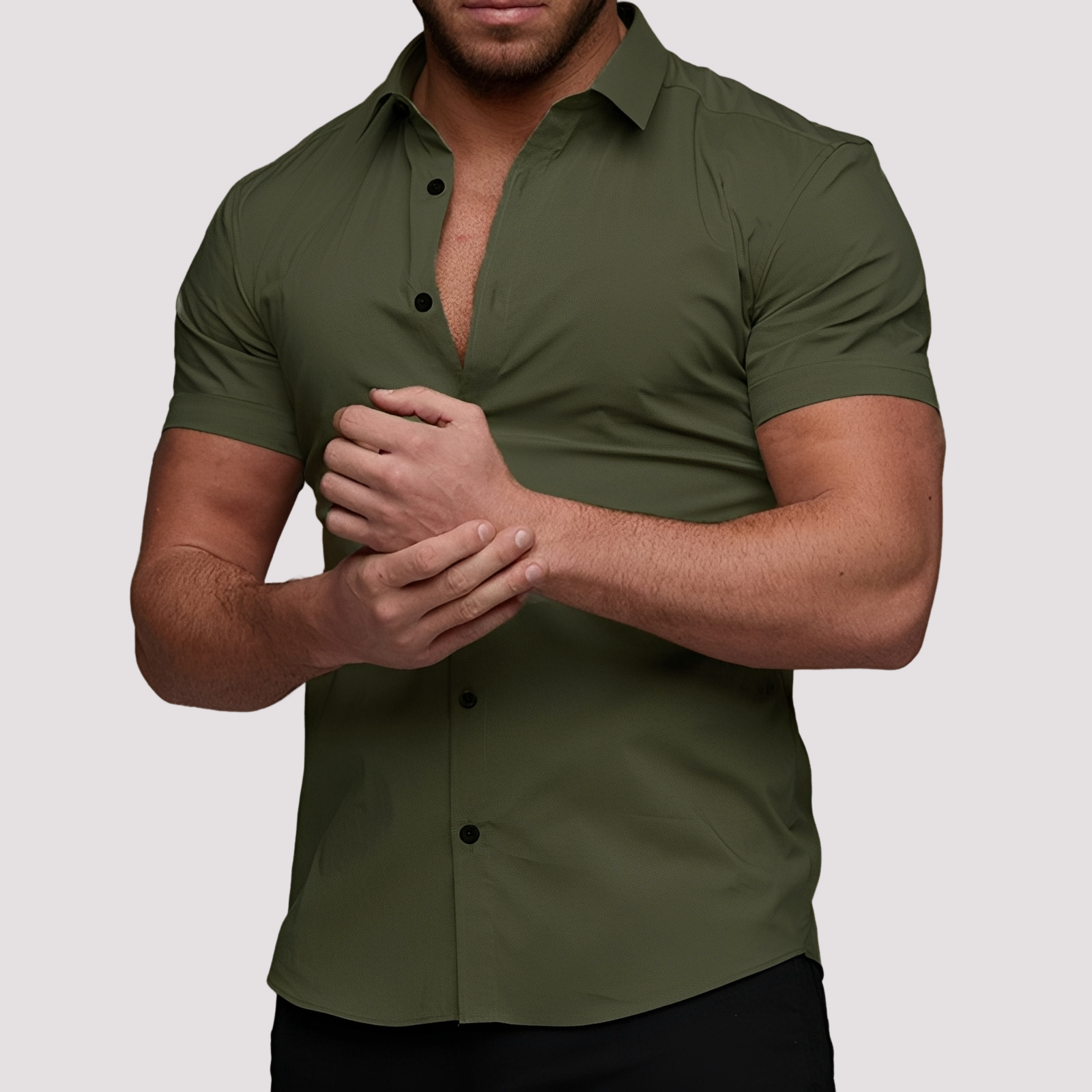 Oscar - Koszula z krótkim rękawem w kroju slim-fit dla mężczyzn