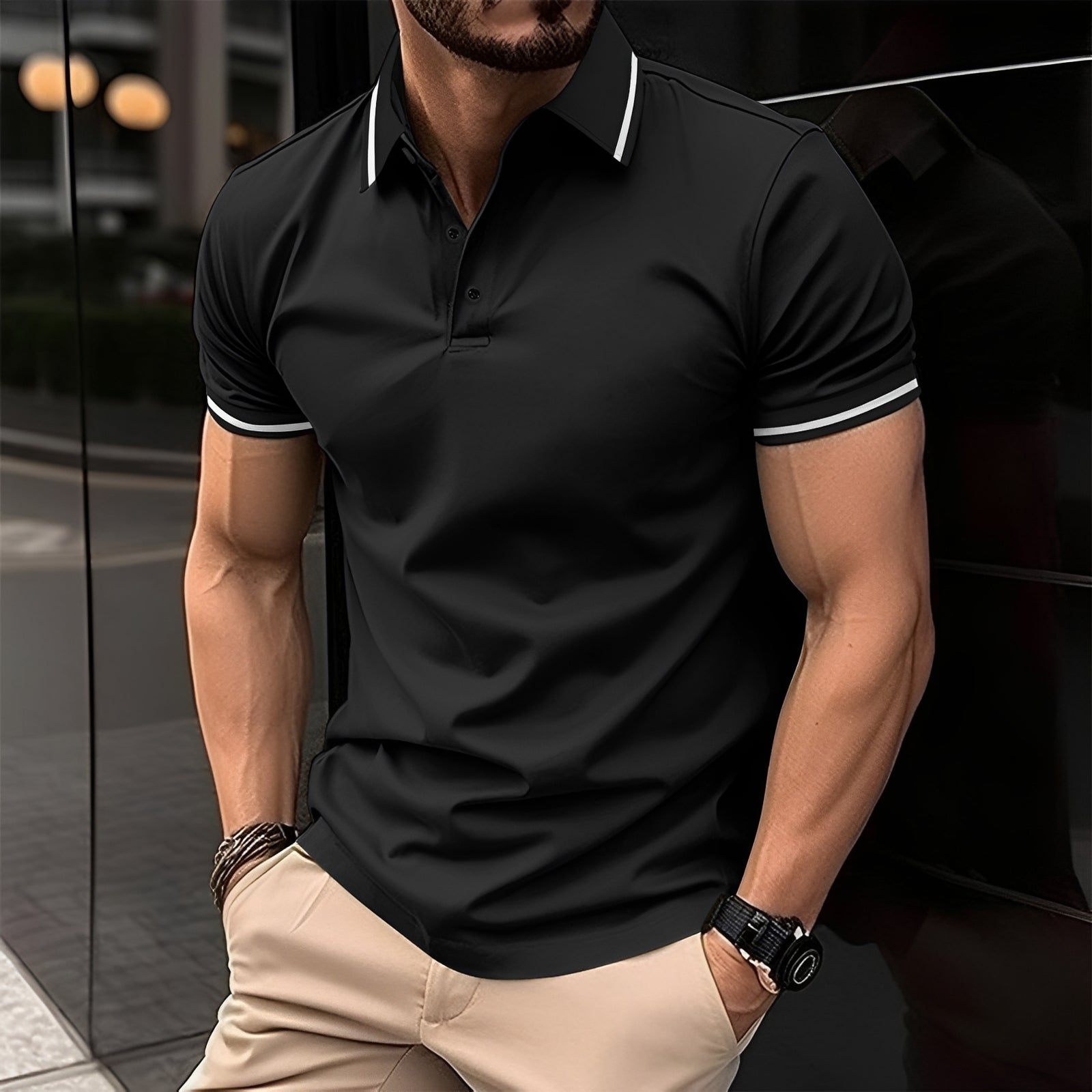 Frank - Stylowa koszulka polo z klapami