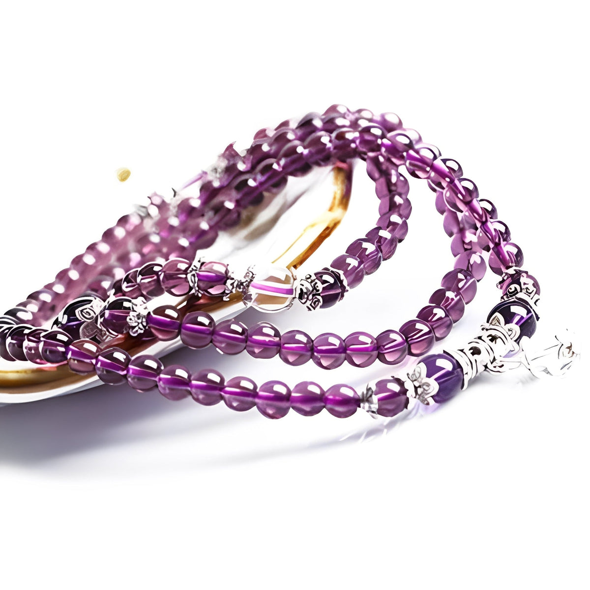 Mia – Pulsera i kolczyk duchowy z ametystem