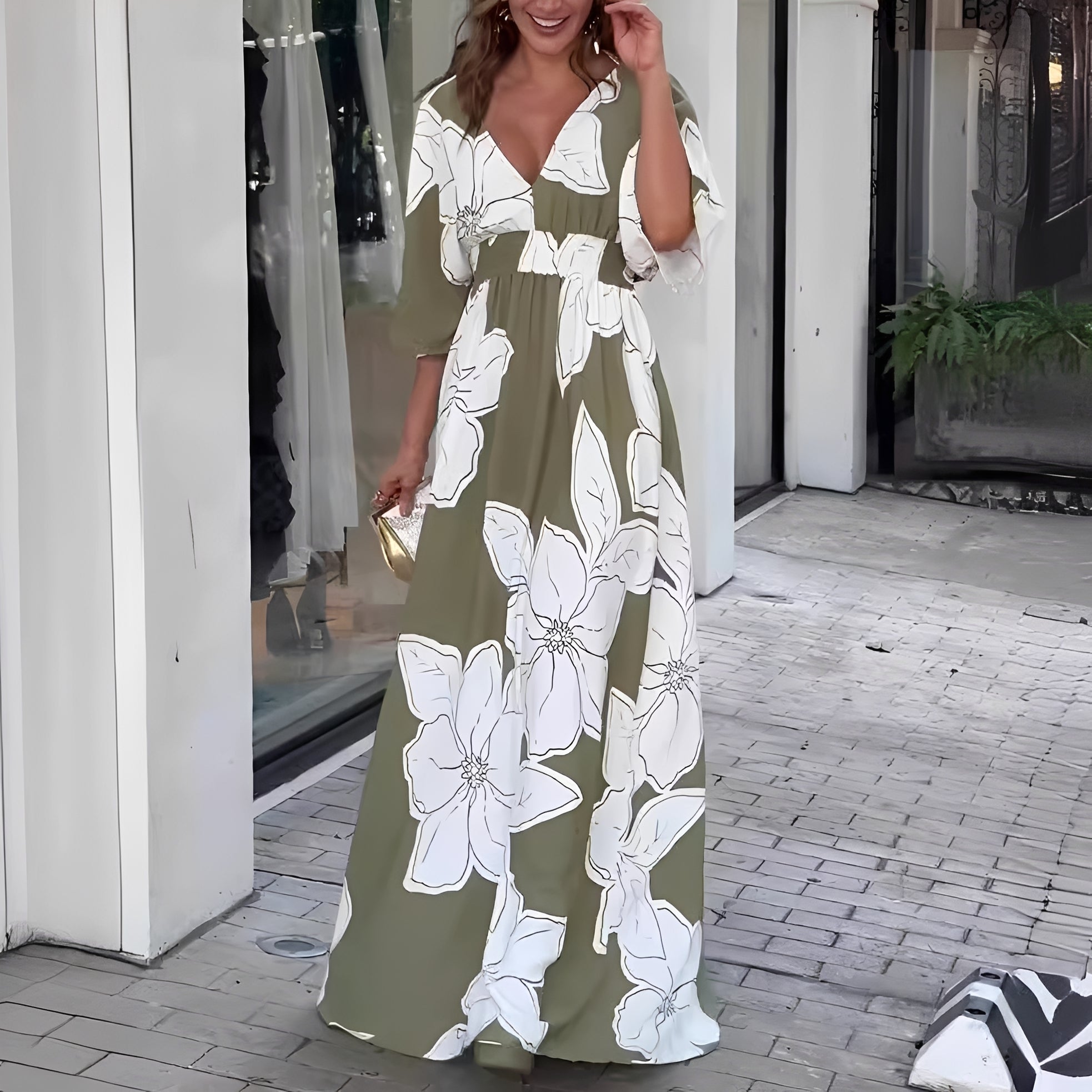 Alessia - Stylowa Luźna Sukienka w Kwiaty