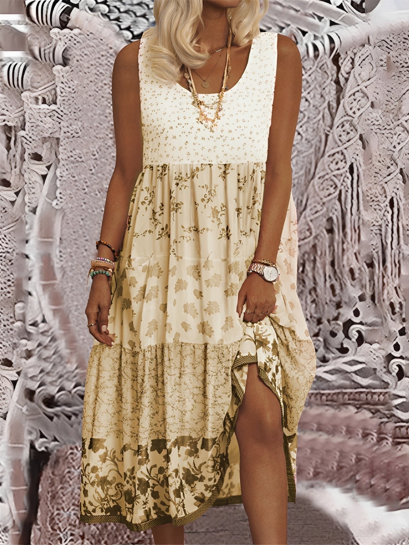 Nancy - Stylowa Boho Sukienka Midi