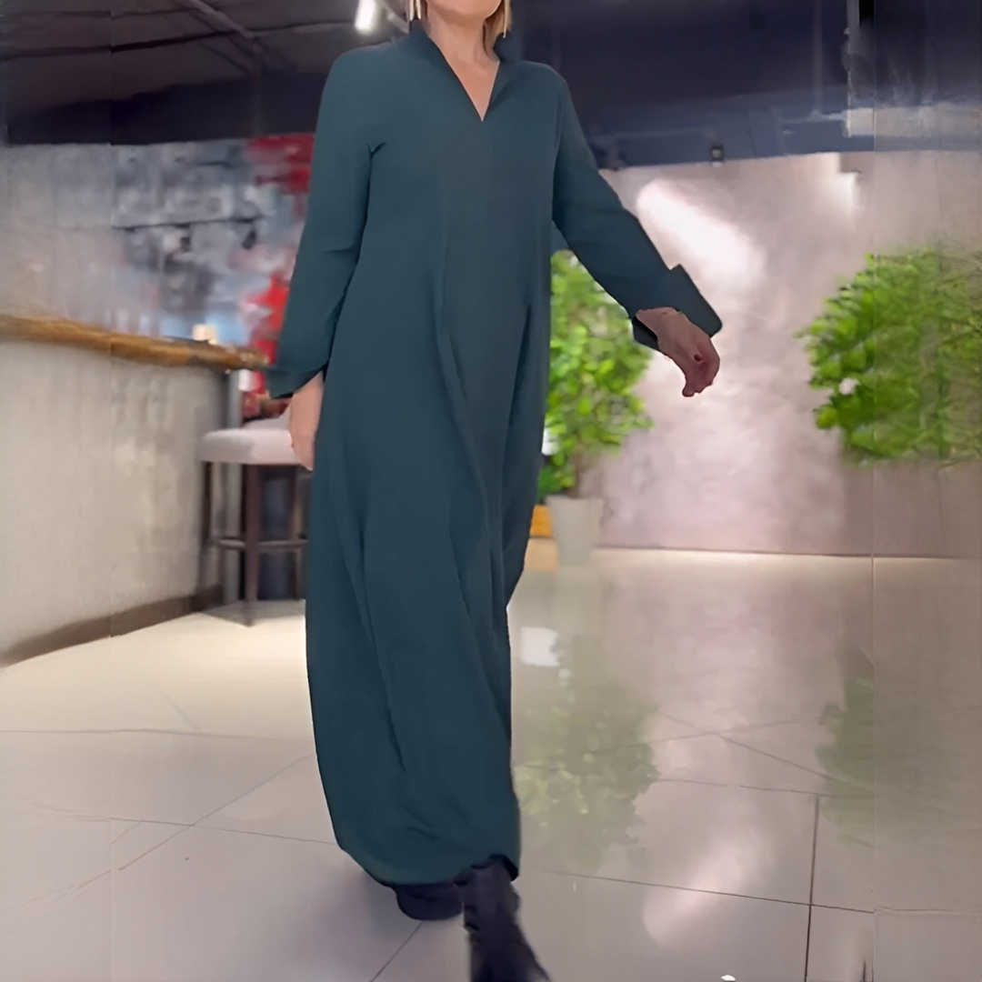 Cassie - Codzienna Sukienka z Długim Rękawem