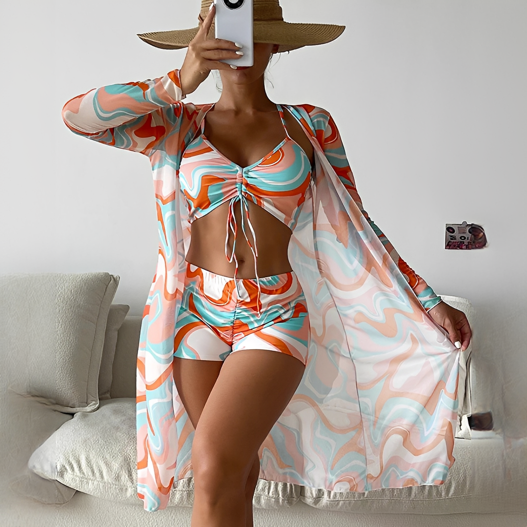 Elza - Stylowy Trzyczęściowy Zestaw Bikini