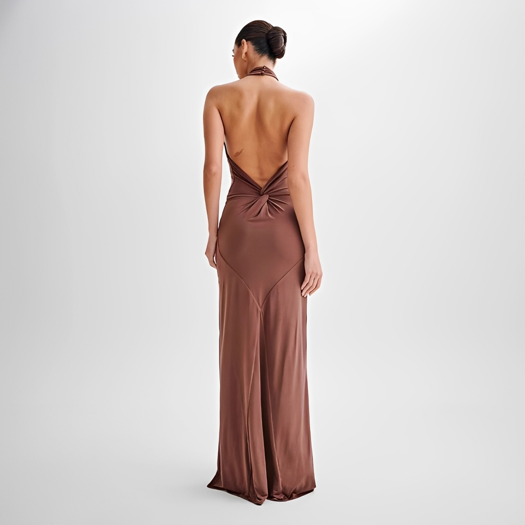 Mabel - Stylowa Sukienka Maxi z Odkrytymi Plecami
