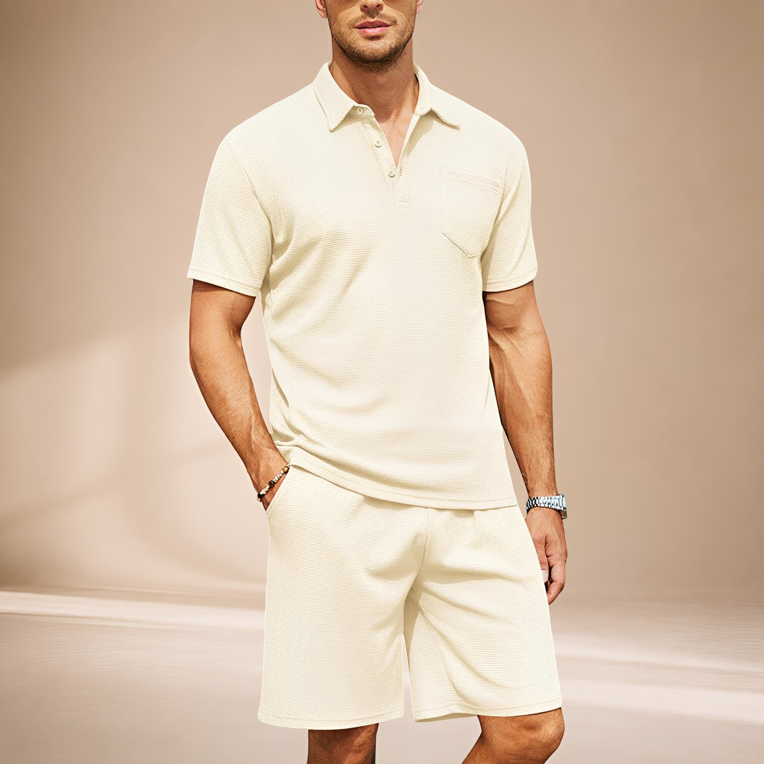 Barry - Swobodny Zestaw Waffle Polo