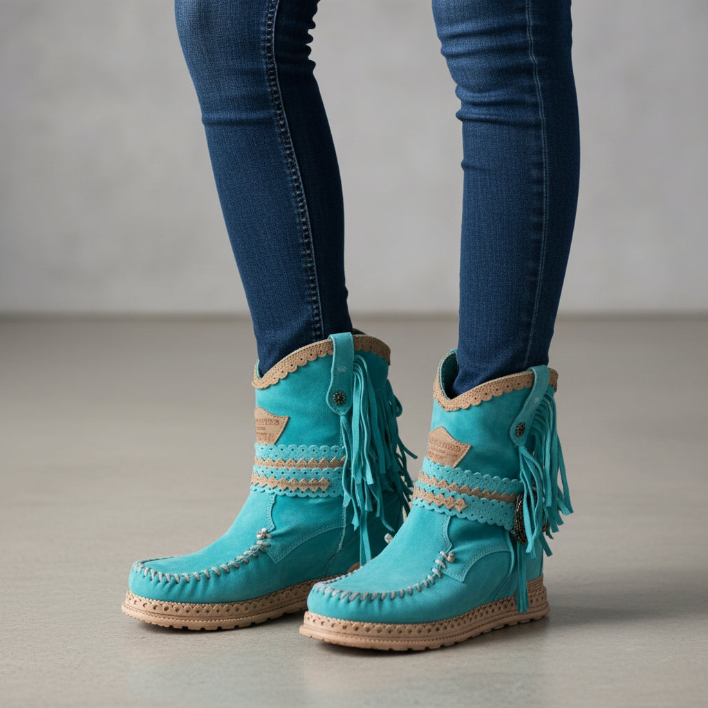 Brianna - Stylowe Boho Botki do Kostki