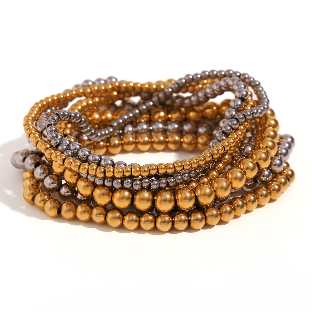 Crea - Pulsera mody apilowalna metaliczna złota (4mm)