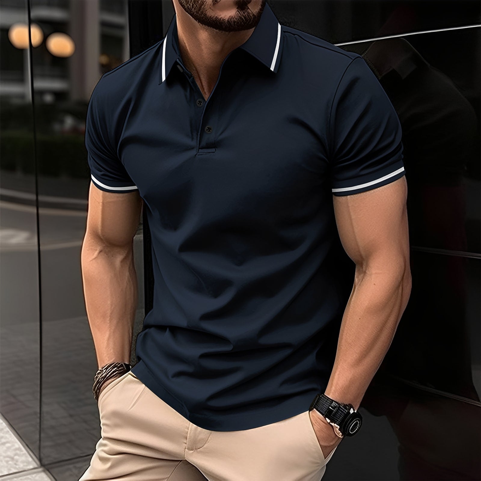 Frank - Stylowa koszulka polo z klapami