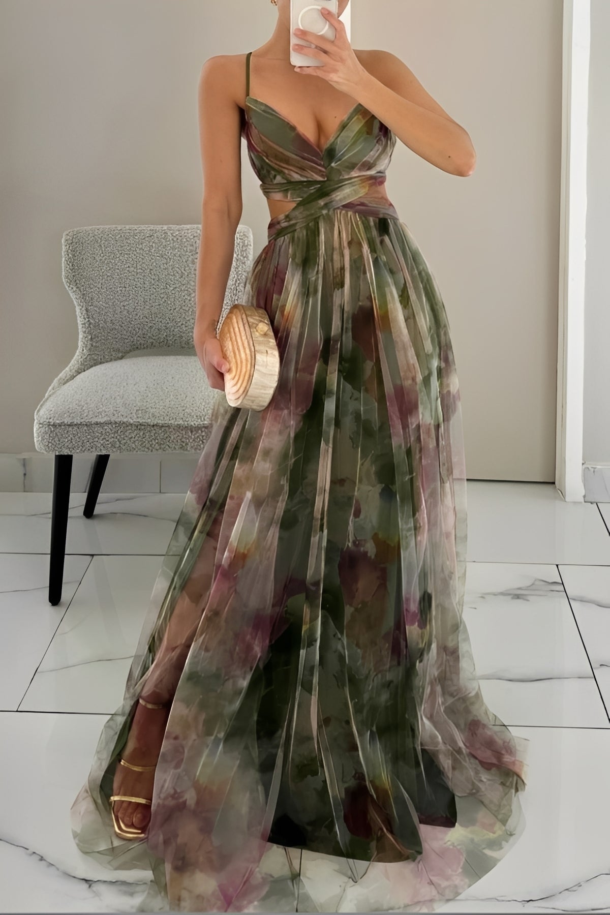 Davina - Stylowa Sukienka Maxi w Kształcie A