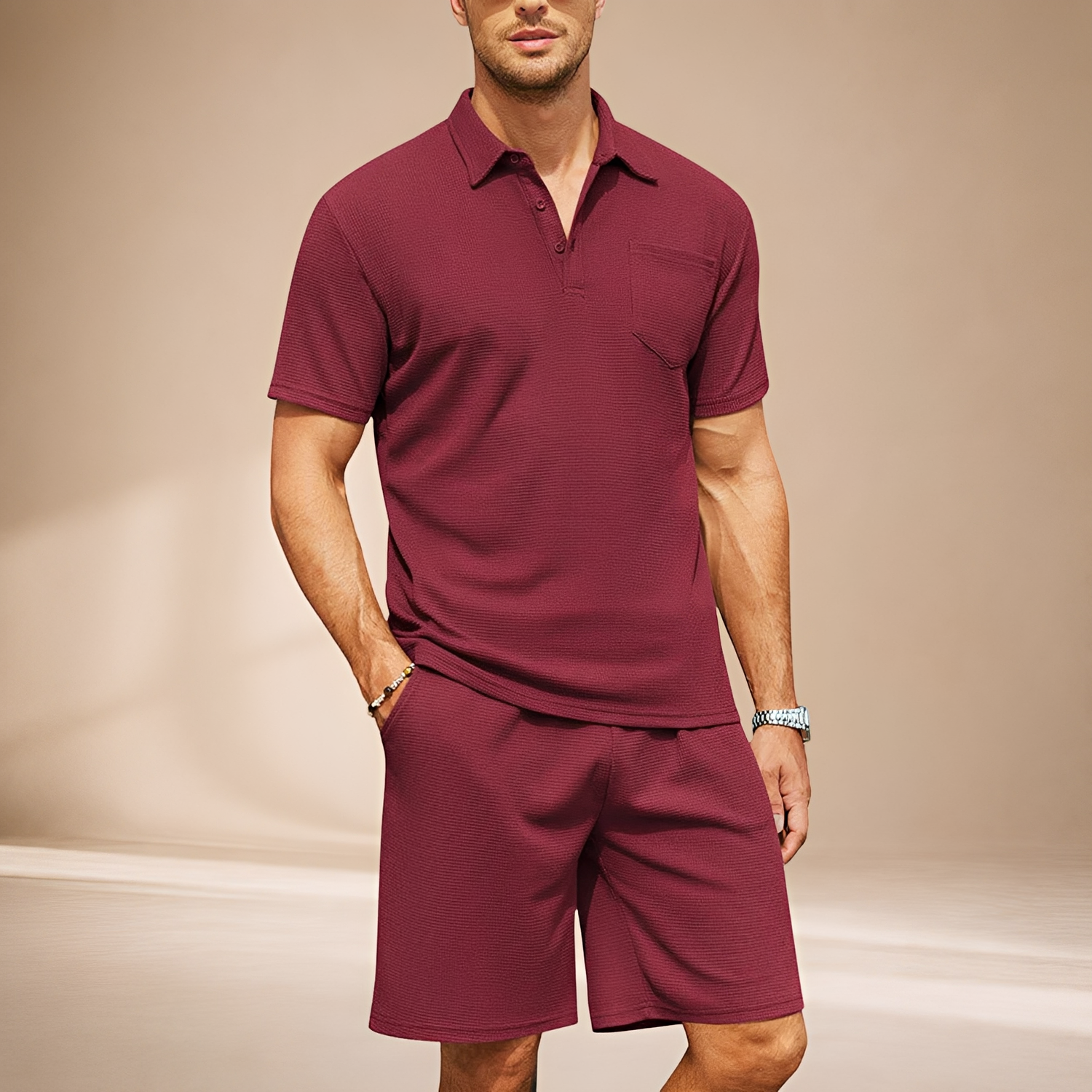 Barry - Swobodny Zestaw Waffle Polo