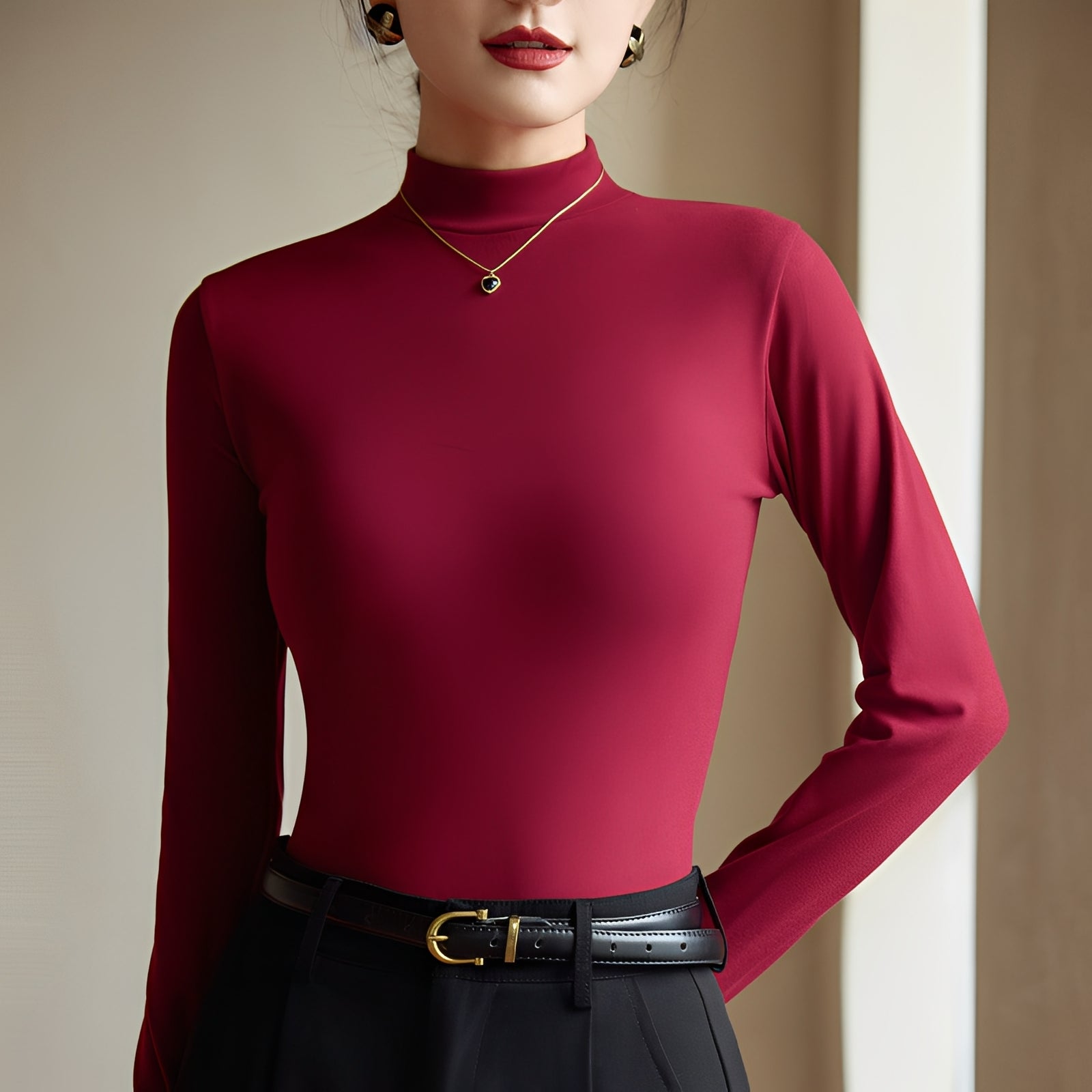 Antonette - Stylowy top z golfem