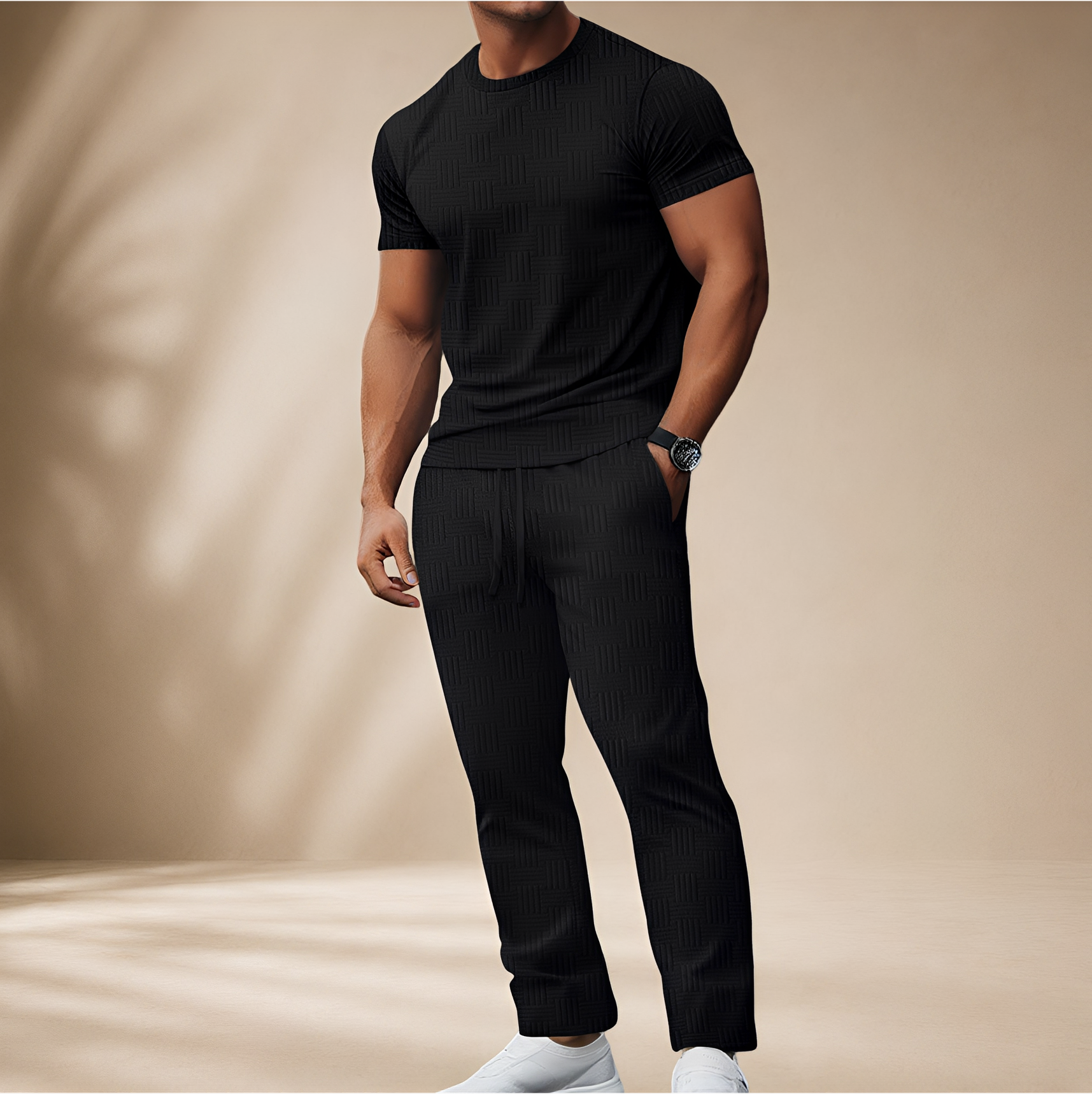 Thomas - Stylowy Zestaw T-Shirt i Spodnie