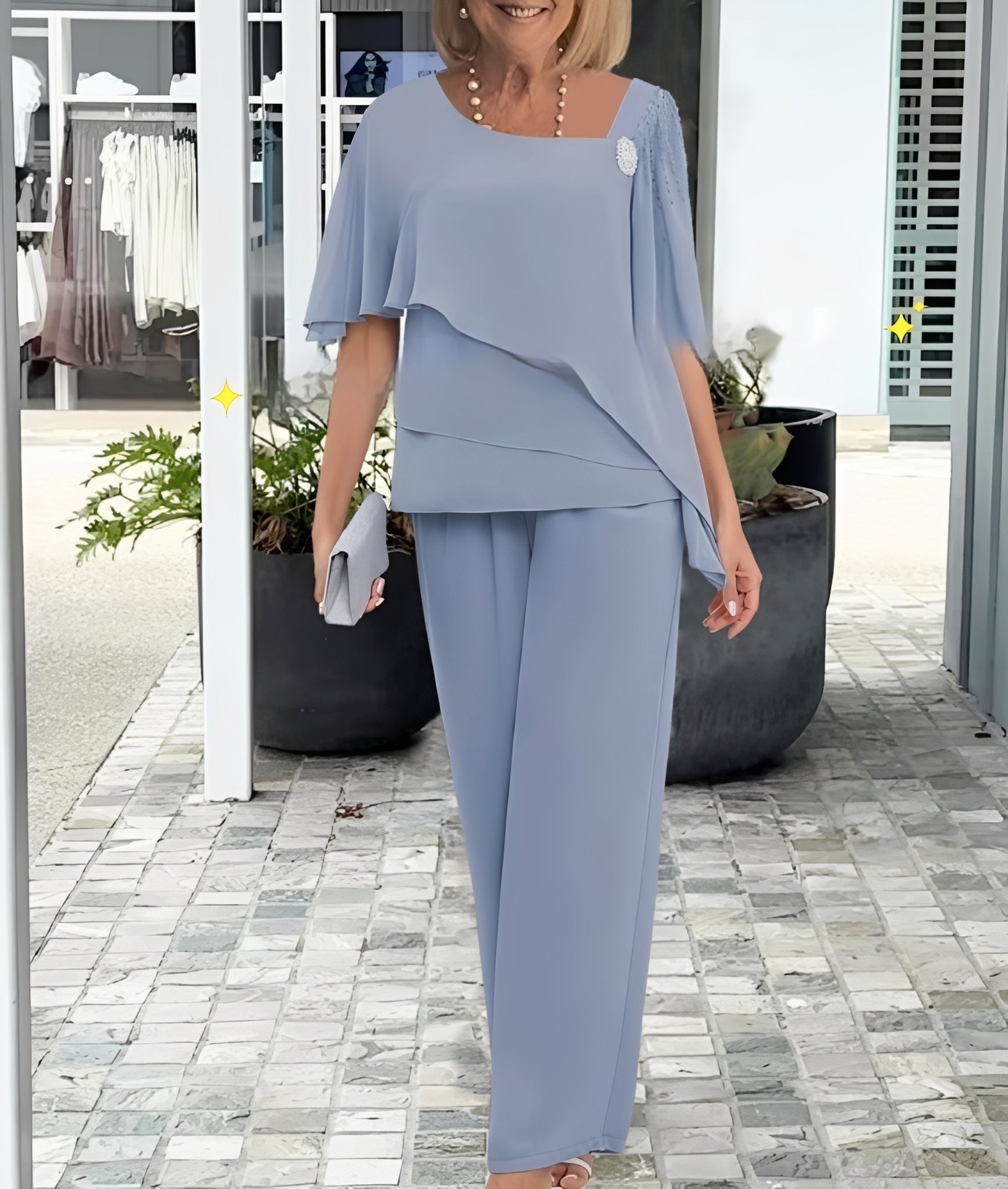 Leah - Elegancki, luźno dopasowany zestaw dwuczęściowy dla kobiet