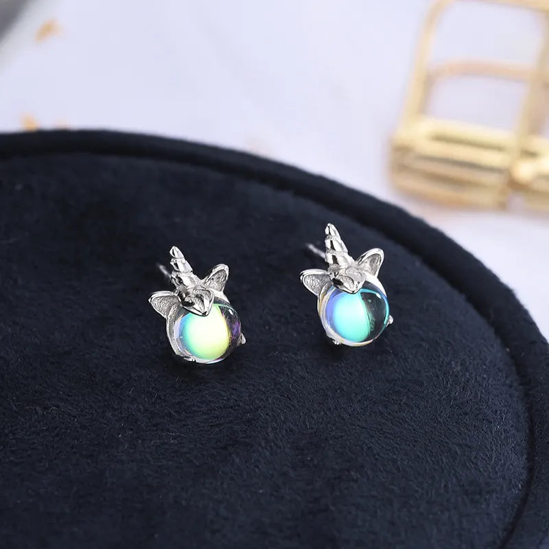 Pegah - Pendientes de piedra de unicornio platezanych