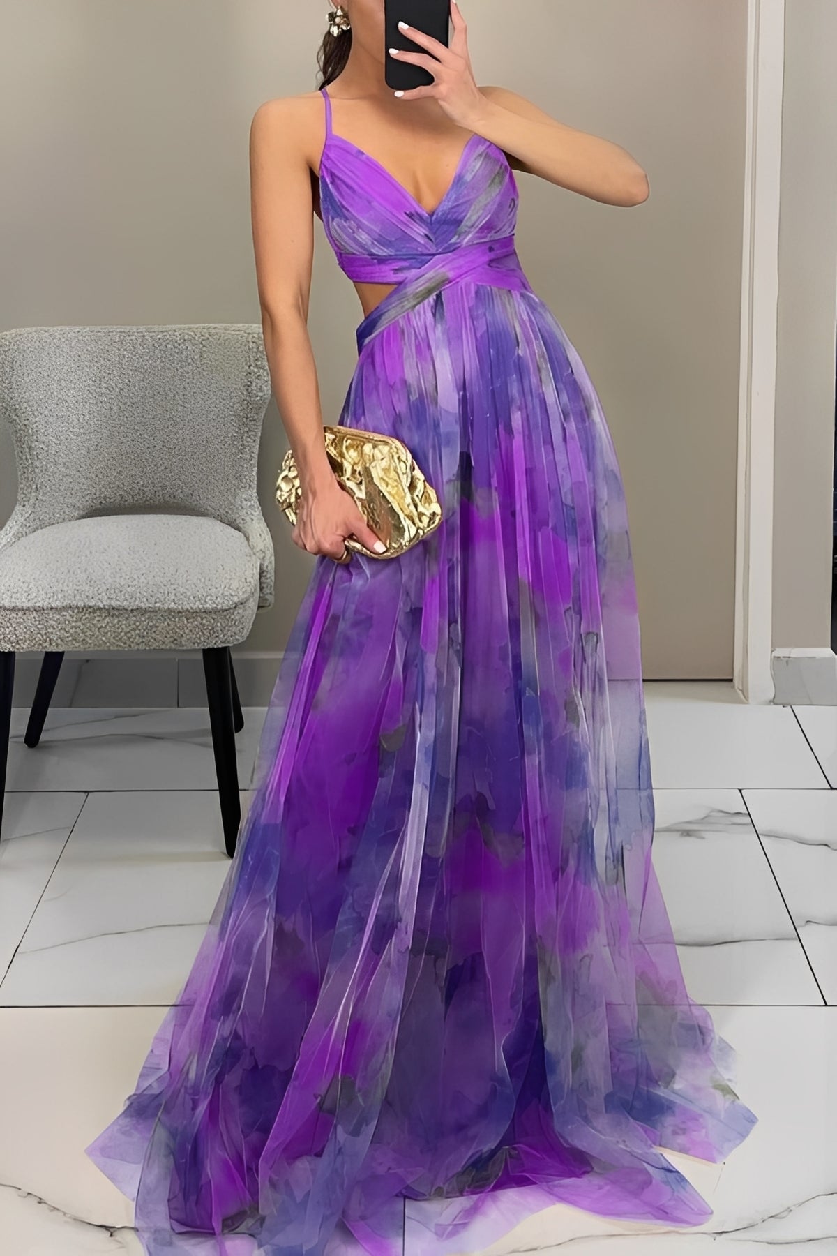 Davina - Stylowa Sukienka Maxi w Kształcie A