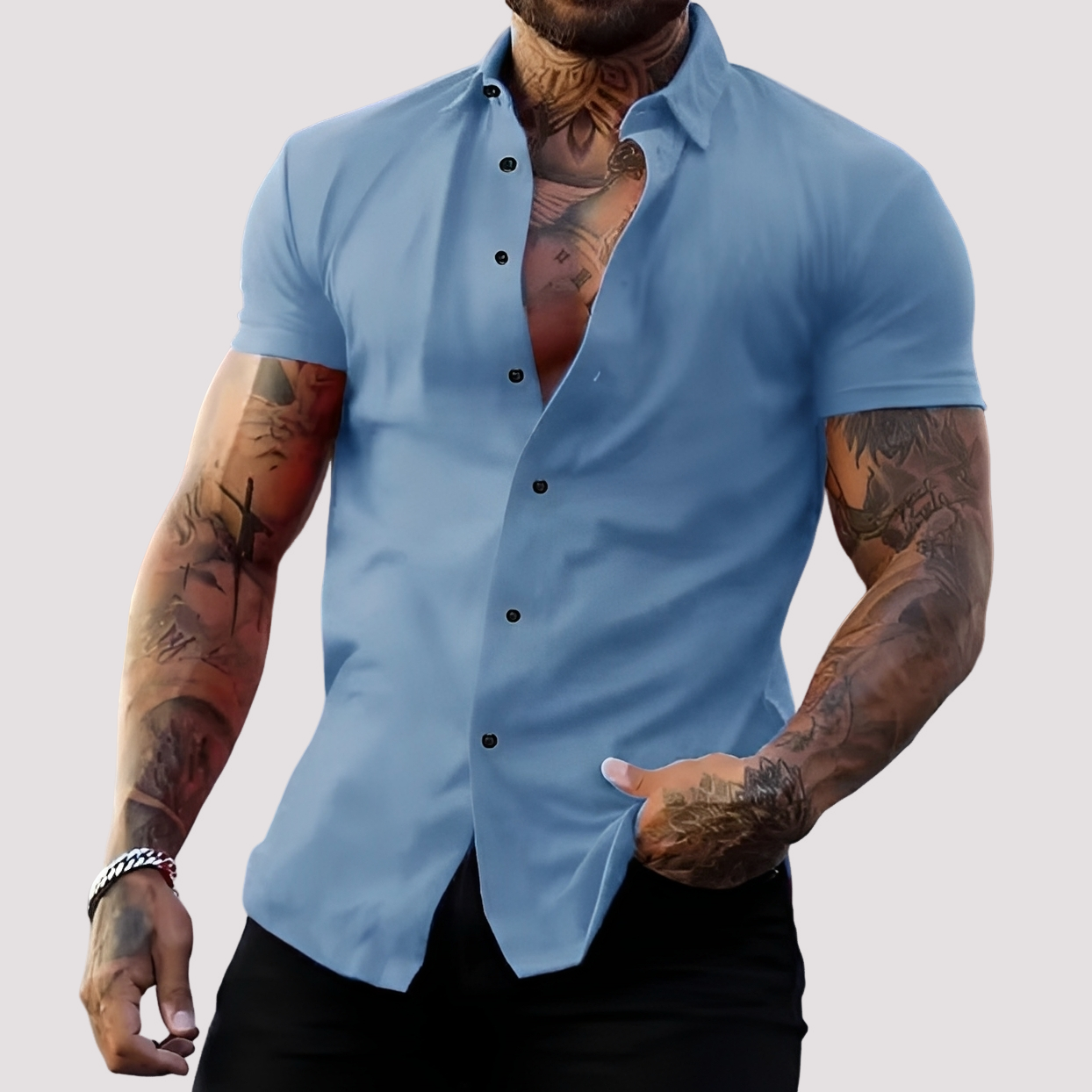 Oscar - Koszula z krótkim rękawem w kroju slim-fit dla mężczyzn