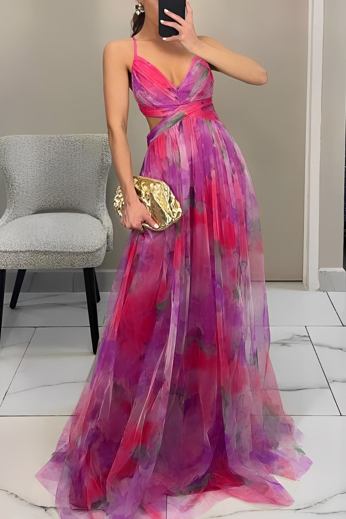 Davina - Stylowa Sukienka Maxi w Kształcie A