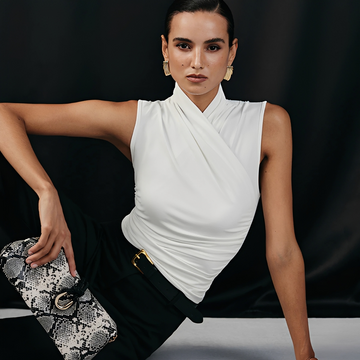 Mireya - Stylowy Top z Krzyżowym Dekoltem