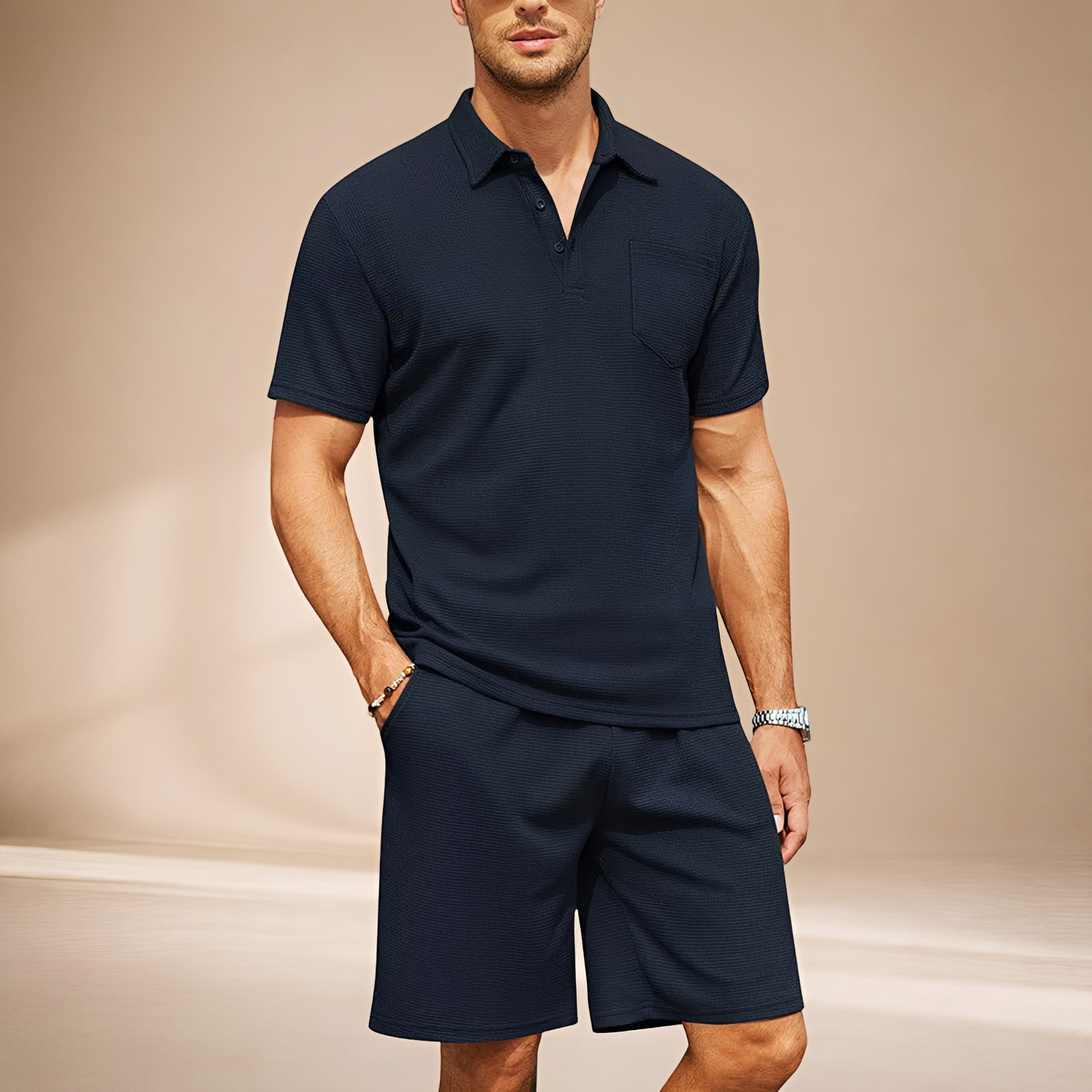 Barry - Swobodny Zestaw Waffle Polo