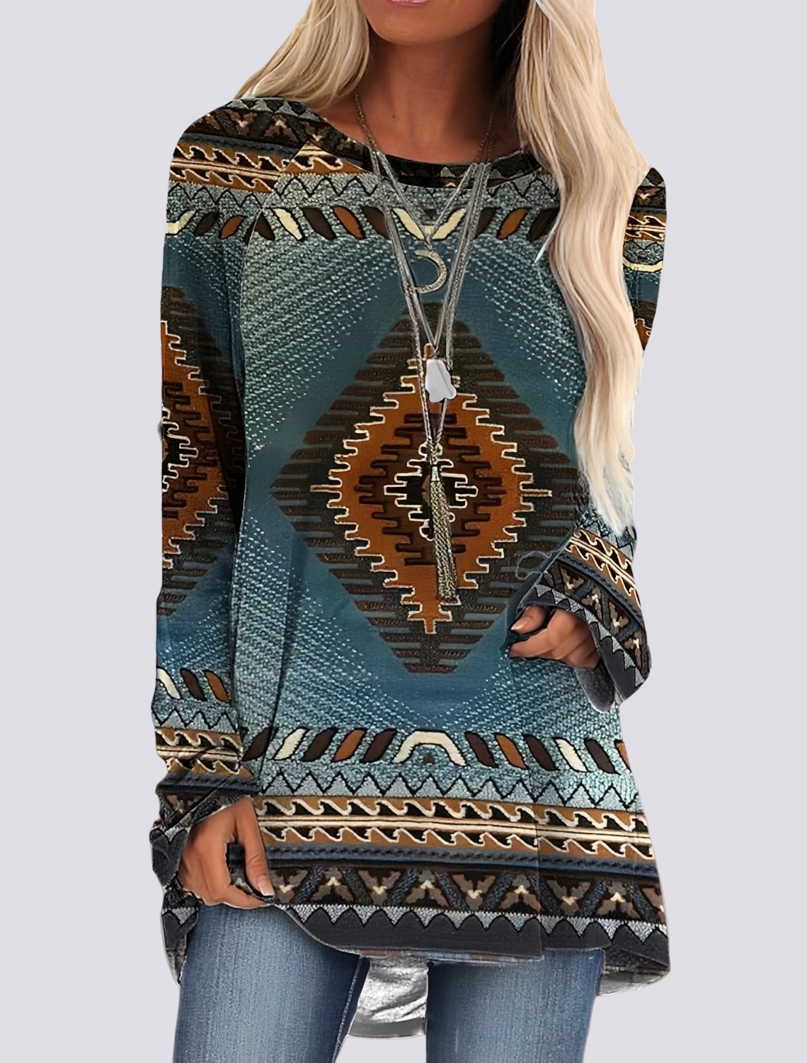 Monica - Stylowa sukienka koszulowa w stylu etnicznym