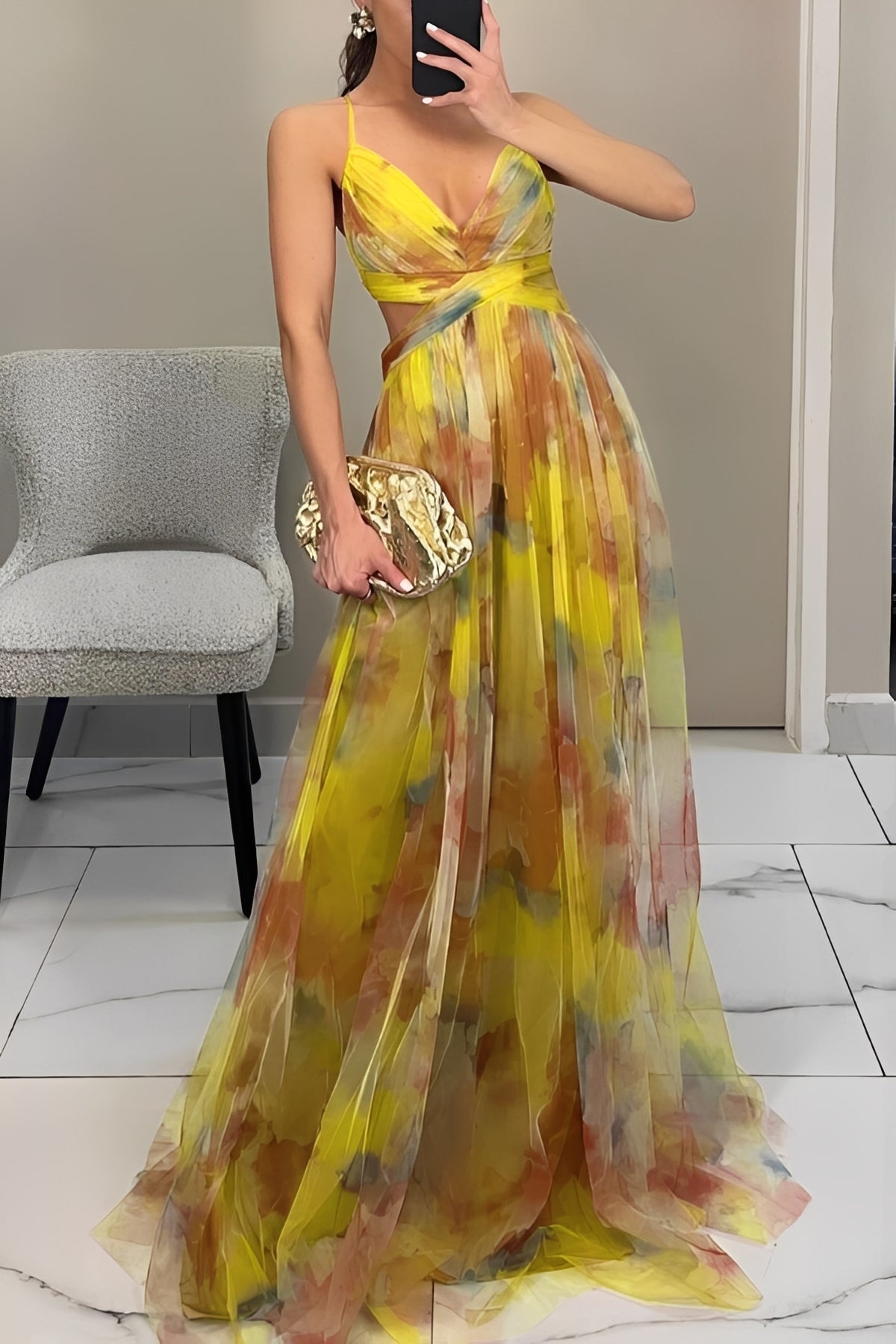 Davina - Stylowa Sukienka Maxi w Kształcie A