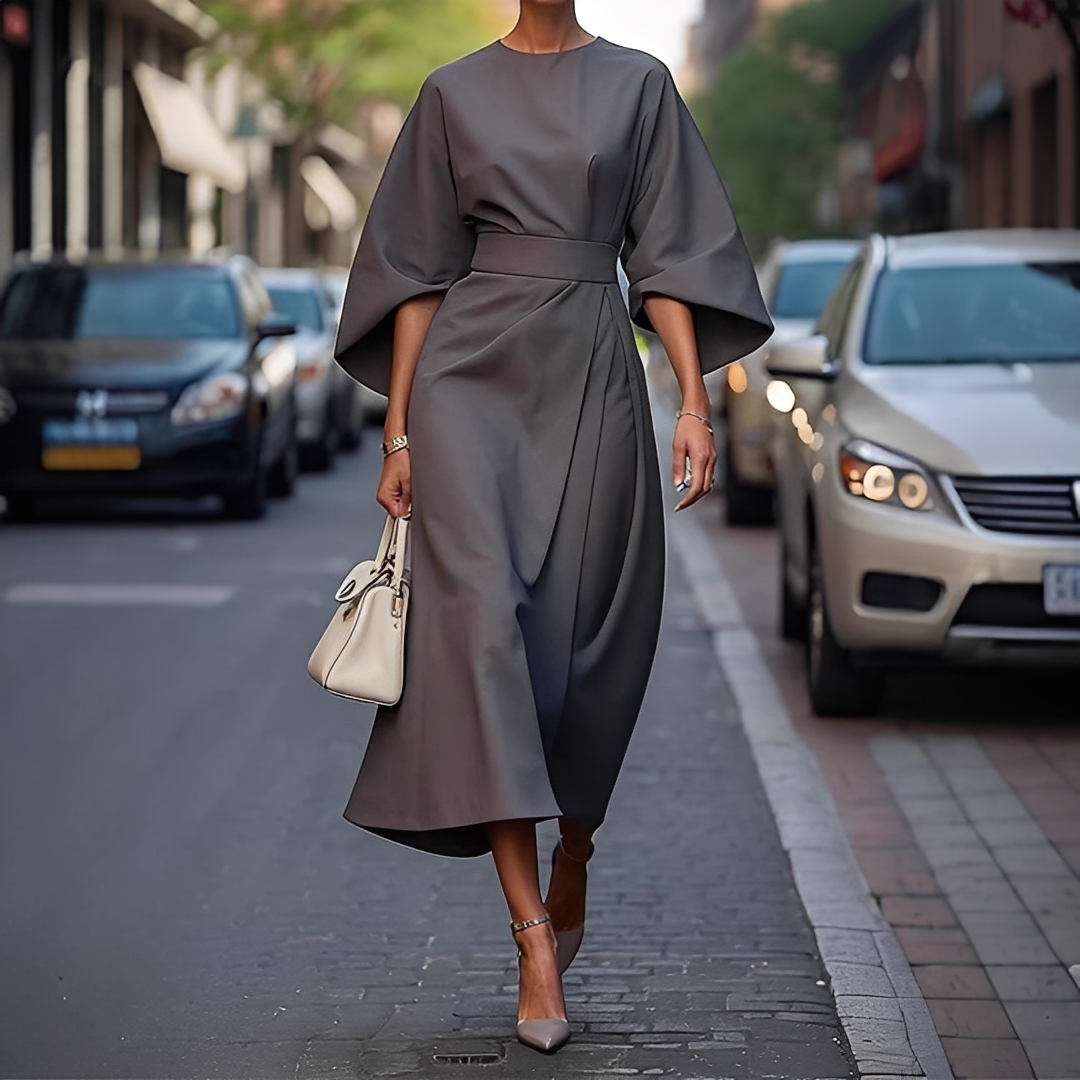 Lauriane - Elegancka sukienka z latarnianymi rękawami dla kobiet