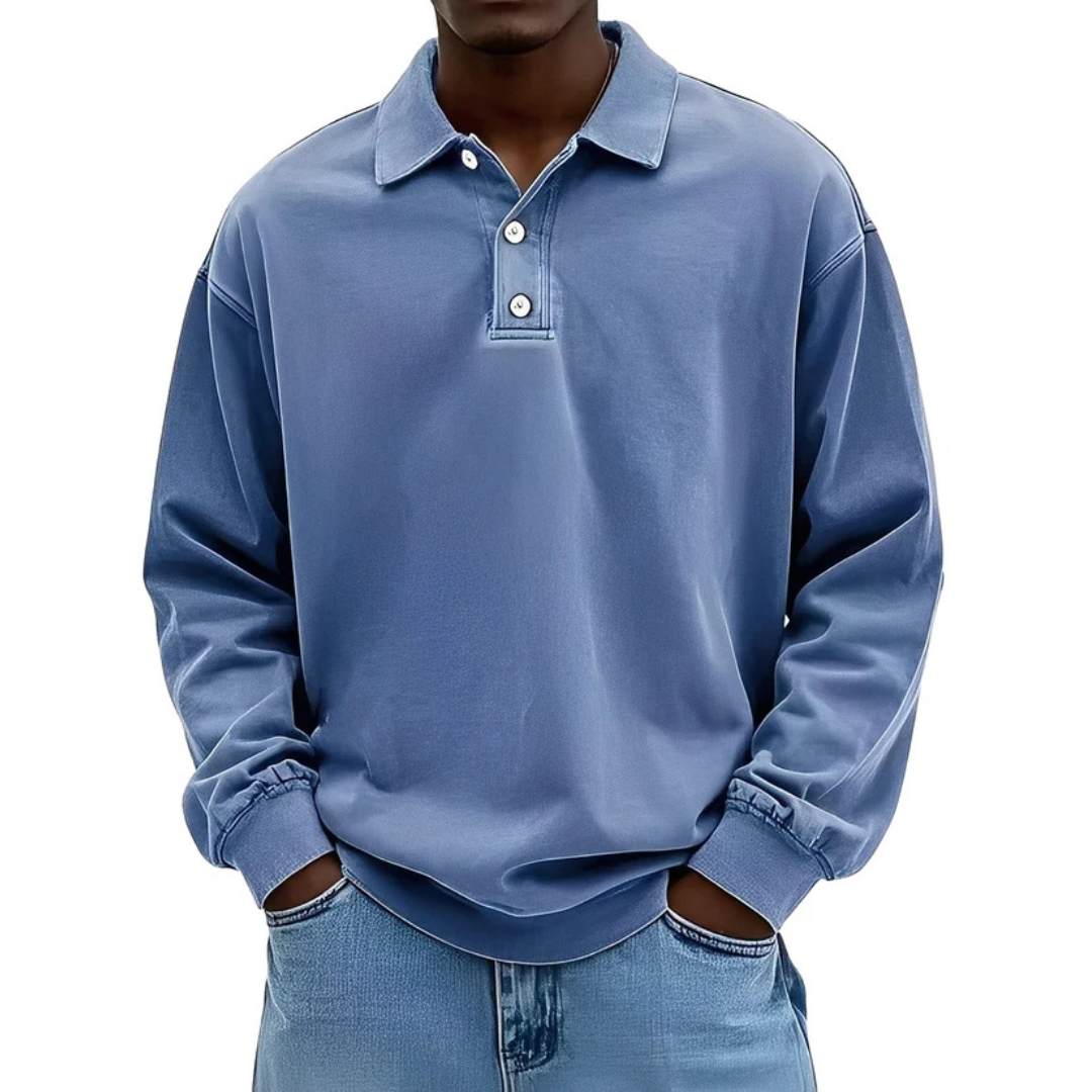 Clayton - Nowocześnie stylizowana polo z długimi rękawami