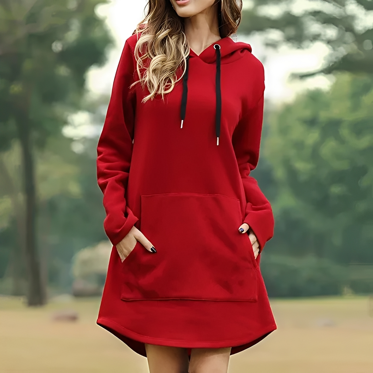 Juris - Stylowa mini sukienka z kapturem