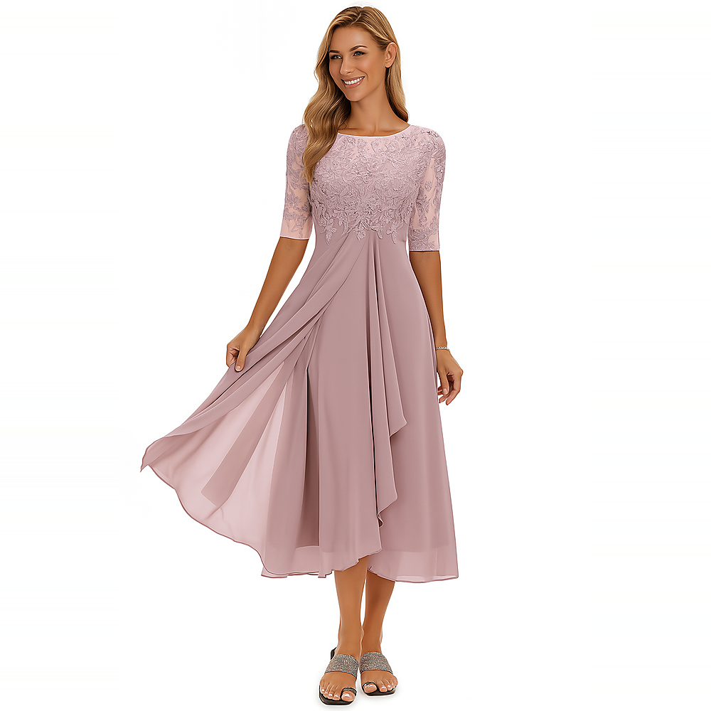 Ximena - Elegancka Damska Sukienka Koronkowa do Kolan