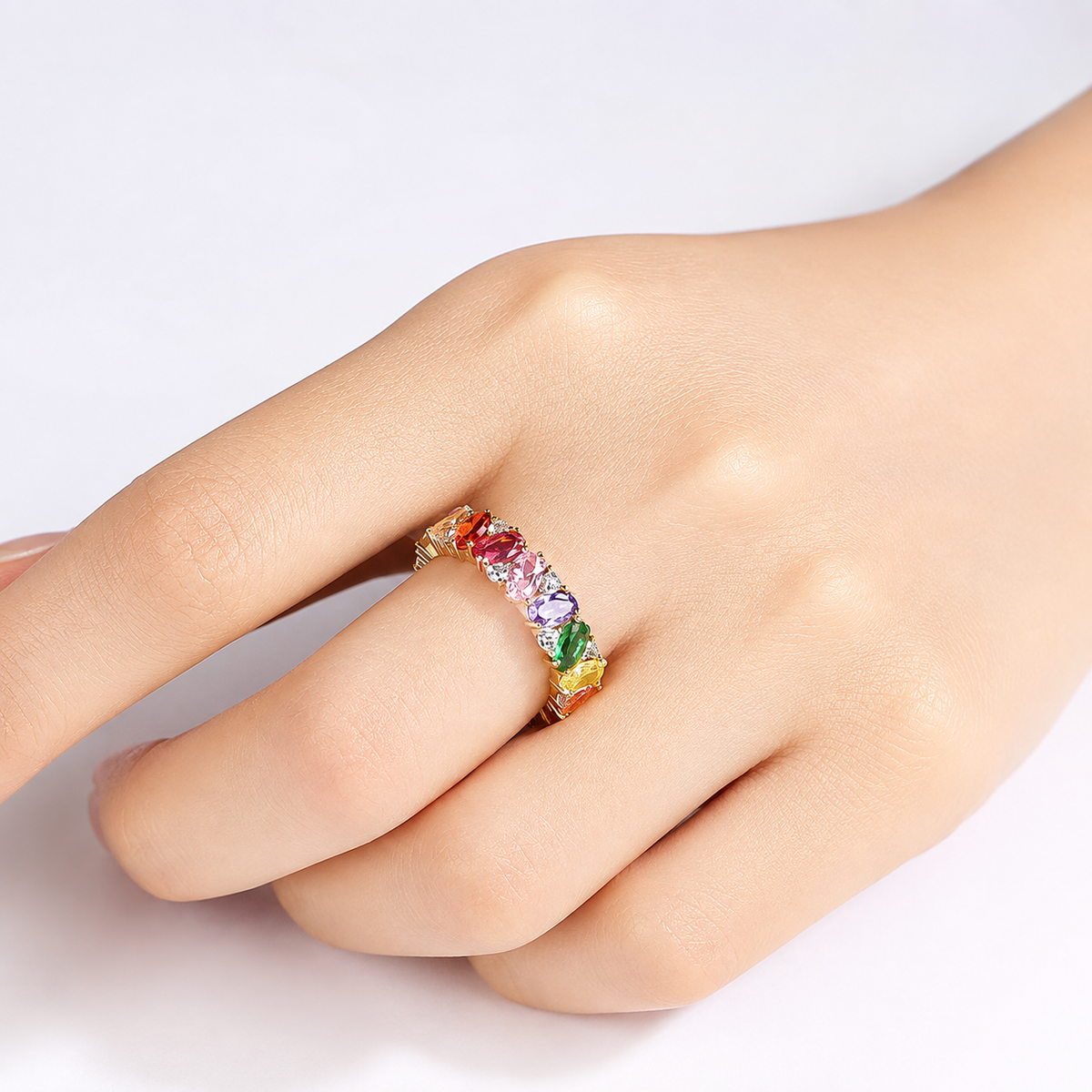 Colette – Pierścionek Deklaracyjny Sparkle Tęczowy