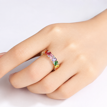 Colette – Pierścionek Deklaracyjny Sparkle Tęczowy