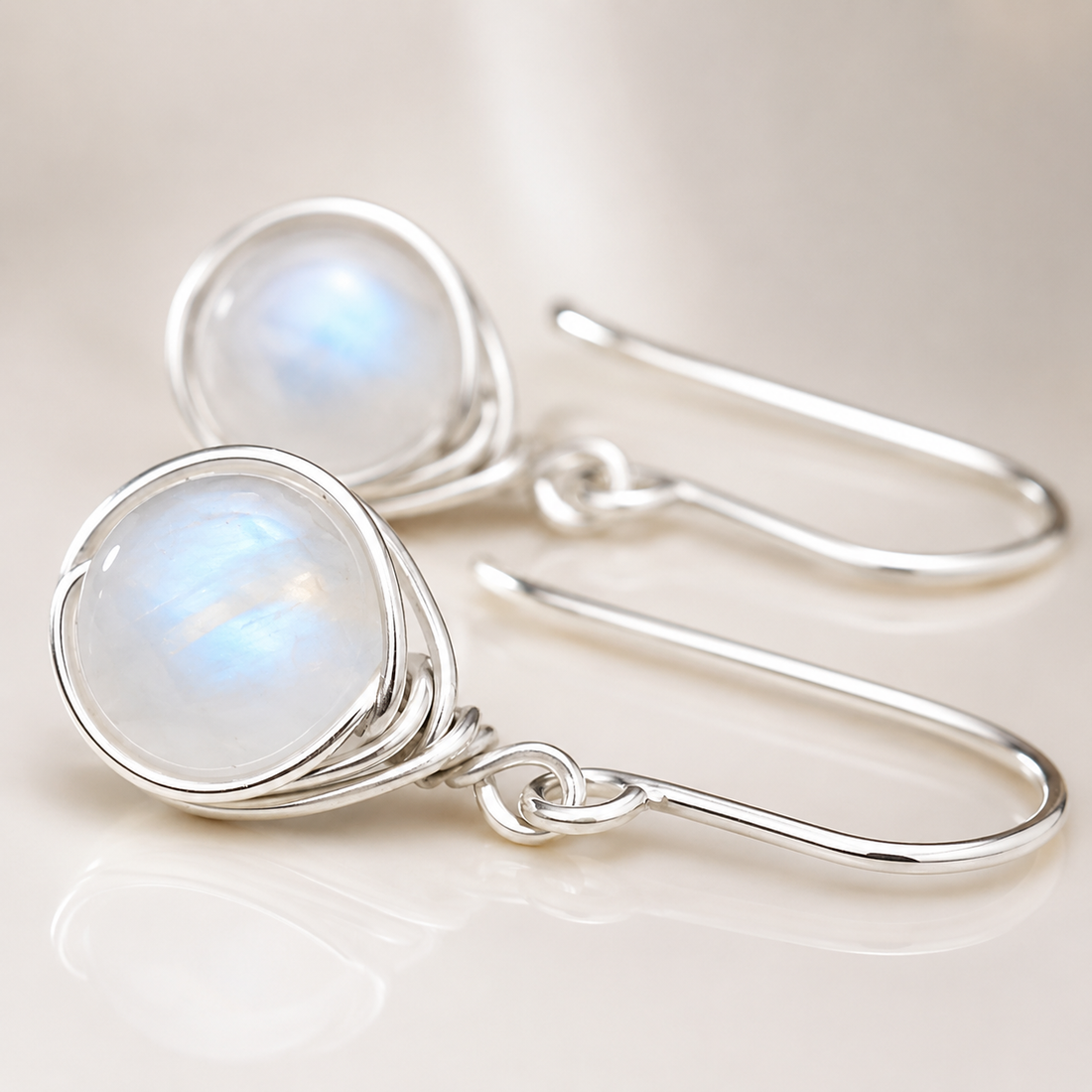 Aylin – Kolczyki wiszące boho z moonstone