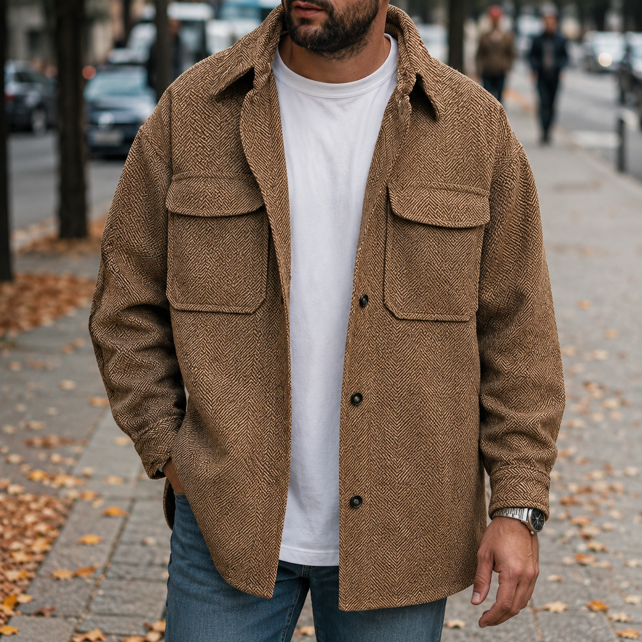 Finn - Swobodna męska koszula overshirt z guzikami