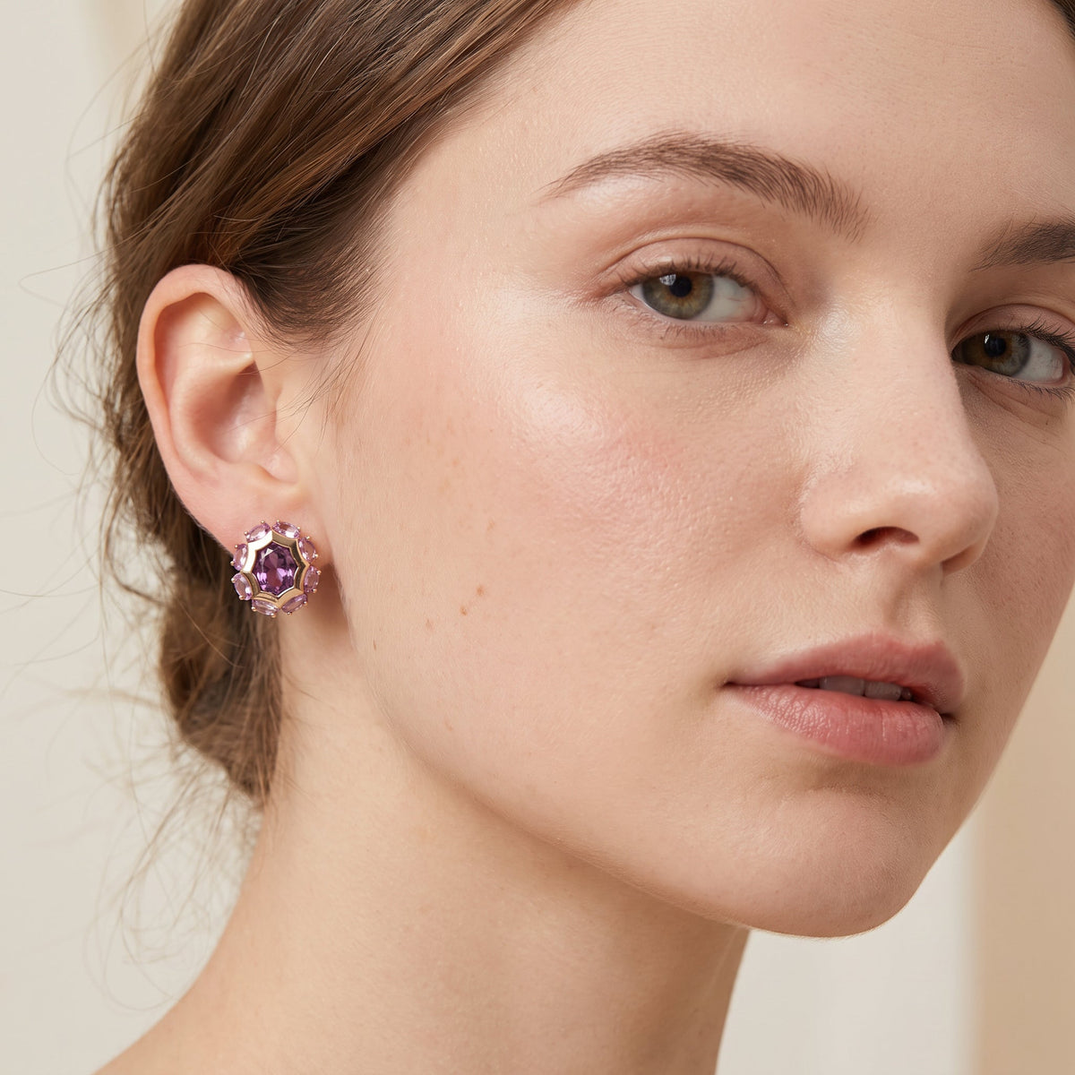 Saphira – Pendientes wioletowe eleganckie