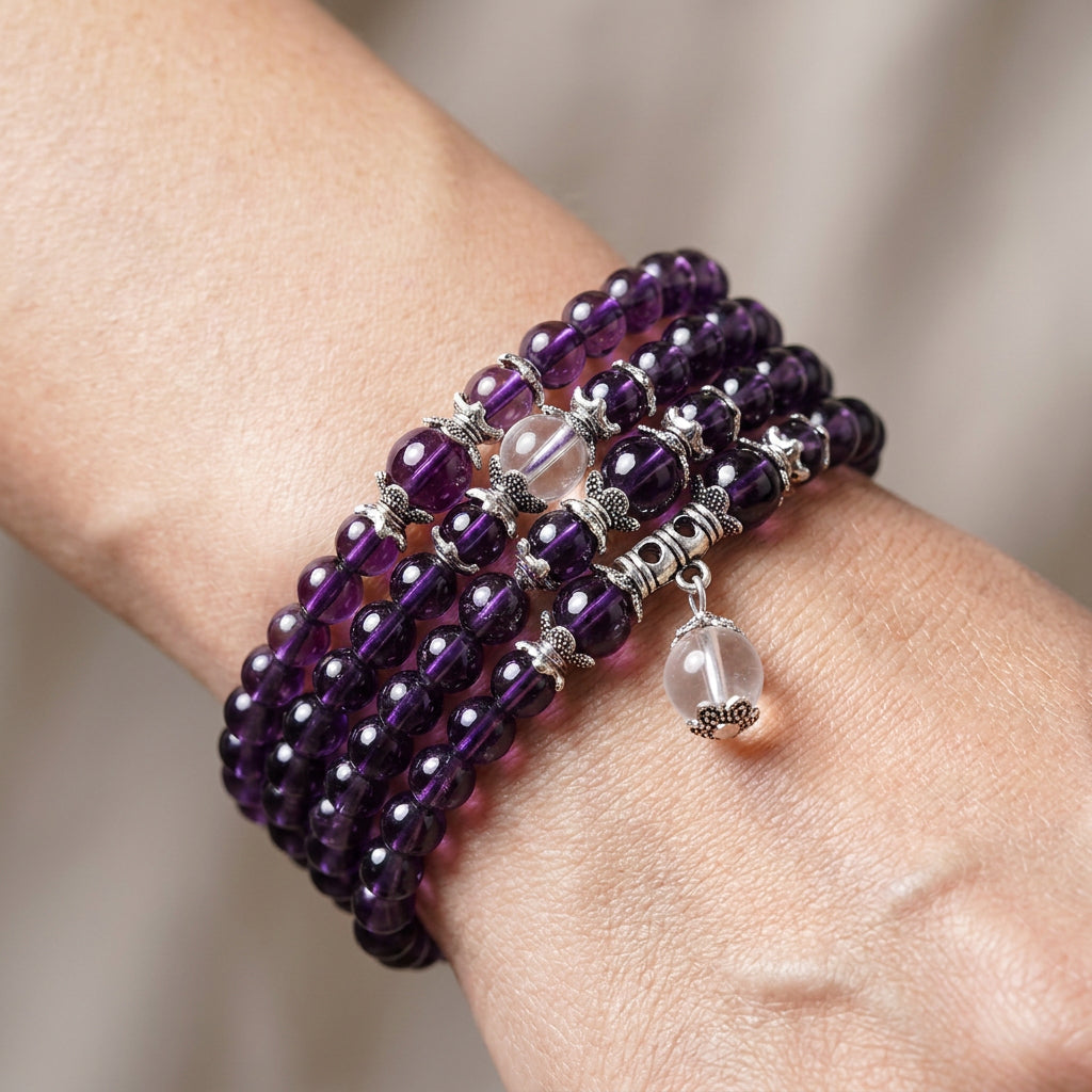 Mia – Pulsera i kolczyk duchowy z ametystem