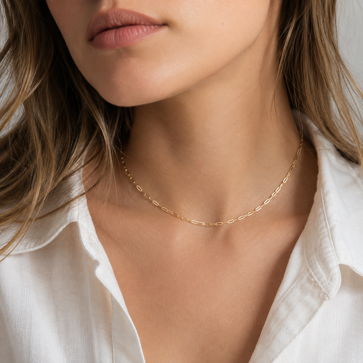 Nadia – Naszyjnik Paperclip z Eleganckiego Złota