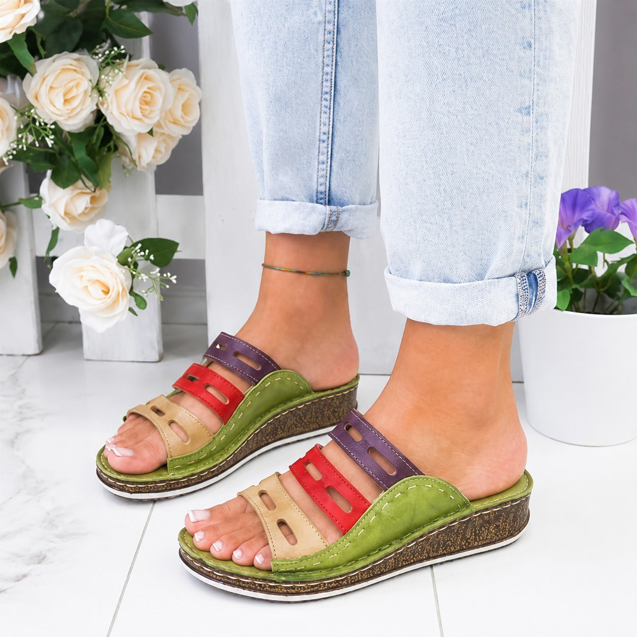 Christina - Kolorowe sandały rekreacyjne